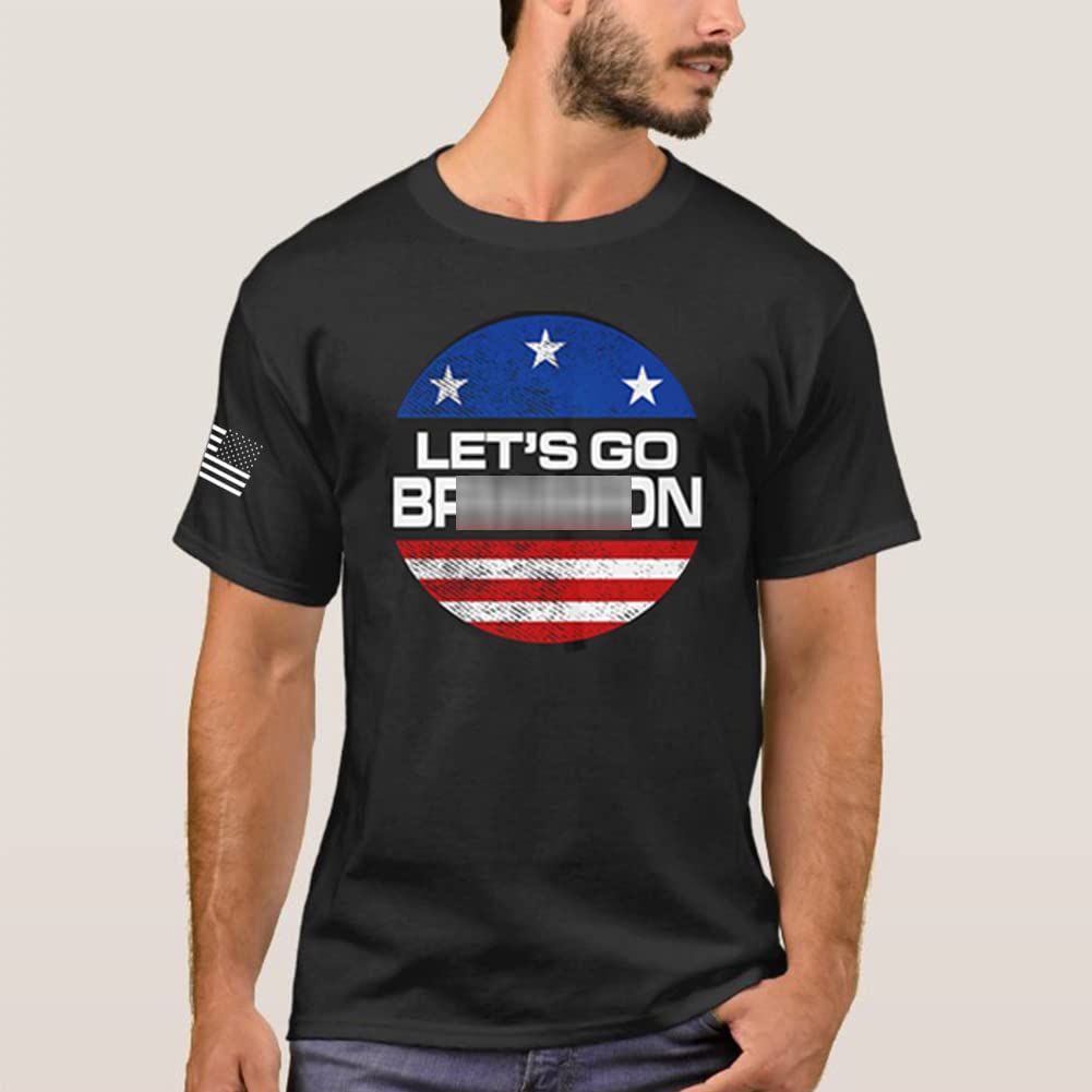 Let's Go Brandon Patriotic Political T-Shirt for Men & Women - Double Sided Funny Design - Black XXXL - Perfect for Conservative Events, Election Parties & Political Rallies - Great for Freedom Rallies, Satirical Protests & 4th of July Celebrations - American Pride Gift for Trump Supporters & Republicans