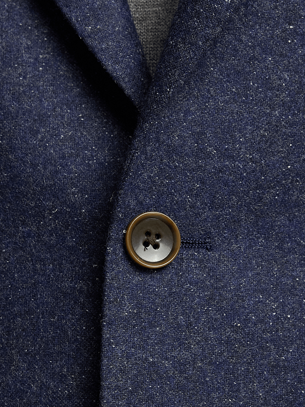 Premium Wool Blend Donegal Single Breasted Notch Lapel Blazer - Navy Blue | Business Casual & Formal Wear for Men | Office, Wedding & Special Occasions