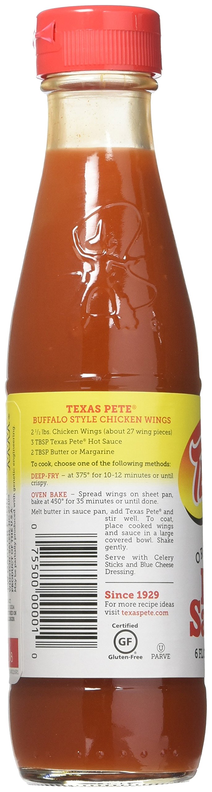 Texas Pete Original Hot Sauce - 6oz Bottle (Pack of 2) | Hot & Spicy Pepper Sauce for Wings, Tacos, Burgers & BBQ | Perfect for Cooking, Grilling & Gifting