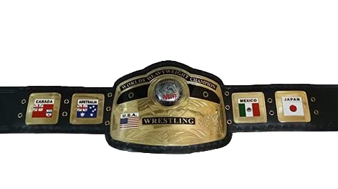 Authentic Replica NWA Championship Belt for Adults - Heavy Metal Plates, Wrestling Collectible - Perfect for Cosplay, Costume Parties & Wrestling Fans