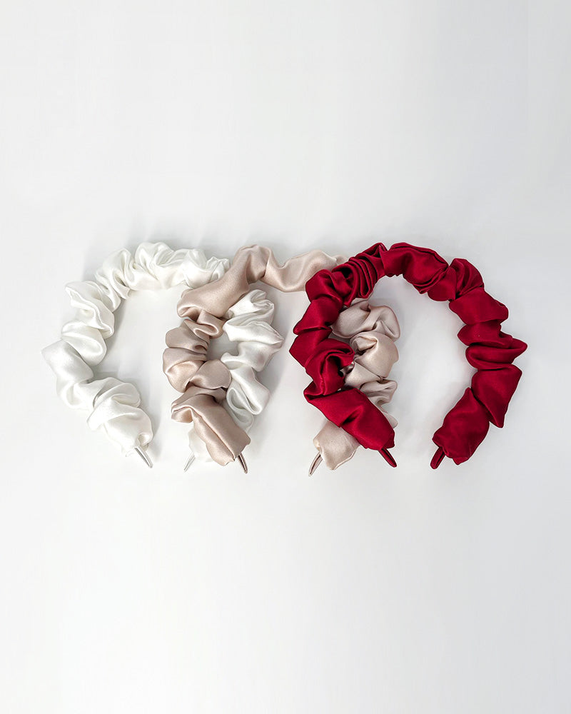Elegant 3.5cm Silk Pleated Headband for Women - Soft Hair Accessories for Everyday Wear, Work, and Special Occasions