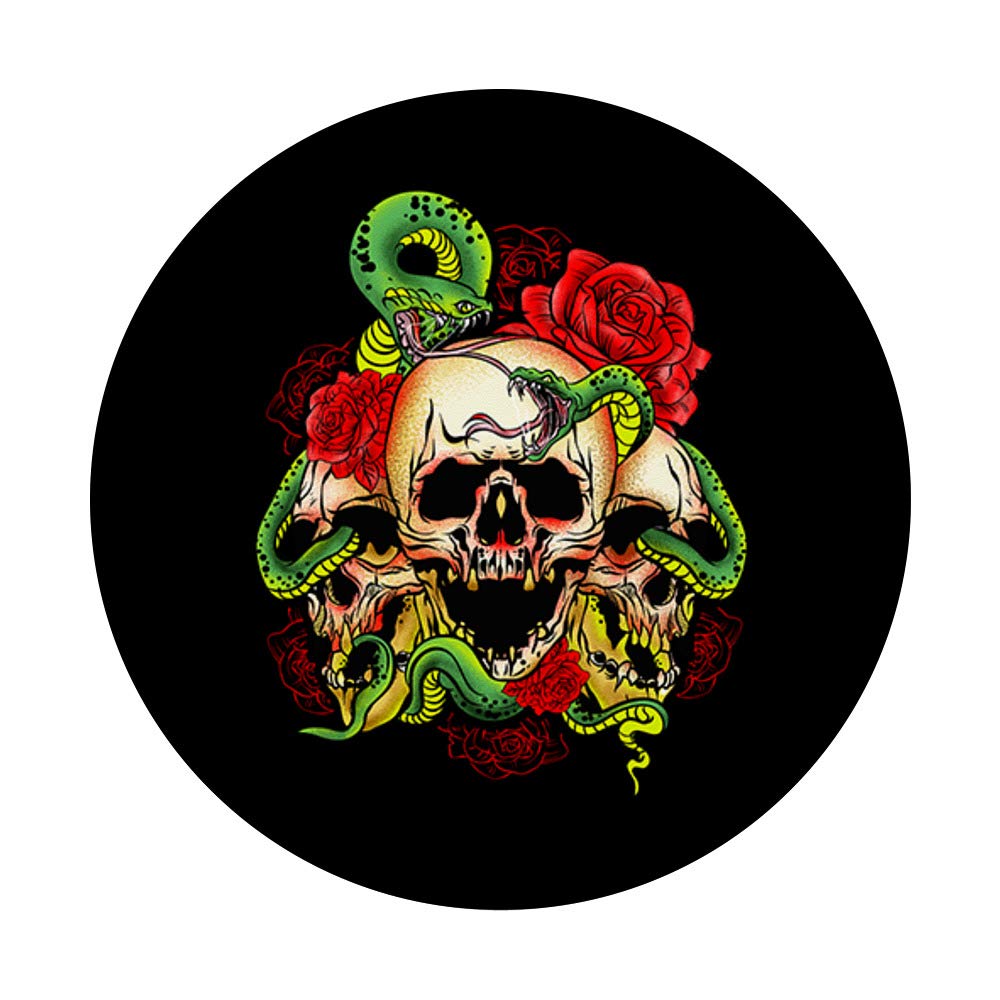Halloween Skull & Snake Design PopSockets Grip Stand for Phones & Tablets - Perfect for Halloween Decor, Party Favors, and Everyday Use