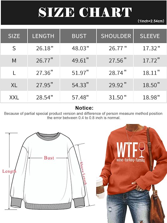 UNIQUEONE Thanksgiving Turkey Women's Sweatshirt - Funny WTF Turkey Family Sweater, Fall Crewneck Pullover for Women | Perfect for Thanksgiving Gatherings, Family Photos & Autumn Outfits