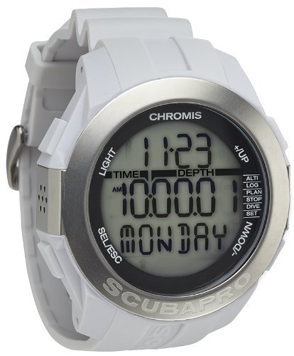 Scubapro Chromis Scuba Diving Computer Watch - White | Dive Computer with Depth Gauge & Timer | Perfect for Recreational & Professional Divers