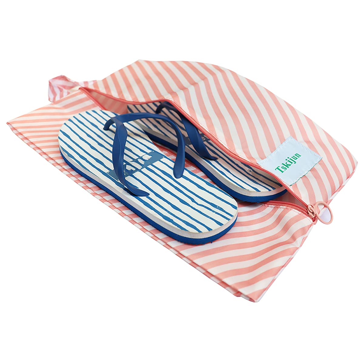 Waterproof Shoe Storage Bag - Dustproof Pink Stripe Travel Shoe Organizer with Handle & Zipper - Perfect for Gym, Golf, Sports & Travel Accessories