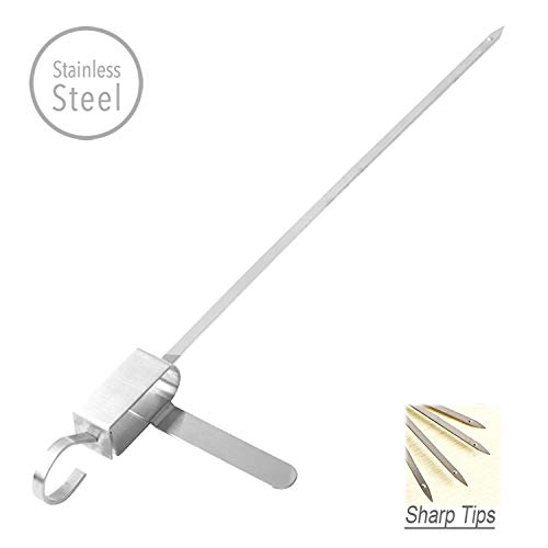 Premium 15-Inch Stainless Steel BBQ Grill Skewers Set - 6 Flat Metal Shish Kabob Sticks for Easy Slide & Serve | Perfect for Backyard Grilling, Camping, and Outdoor Barbecue Parties