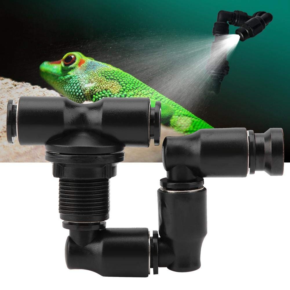 Bewinner 360° Adjustable Reptile Fogger Nozzle - Black Rainforest Mist Maker & Cooling System for Terrariums, Vivariums & Reptile Tanks | Creates Perfect Humidity for Frogs, Snakes & Tropical Pets
