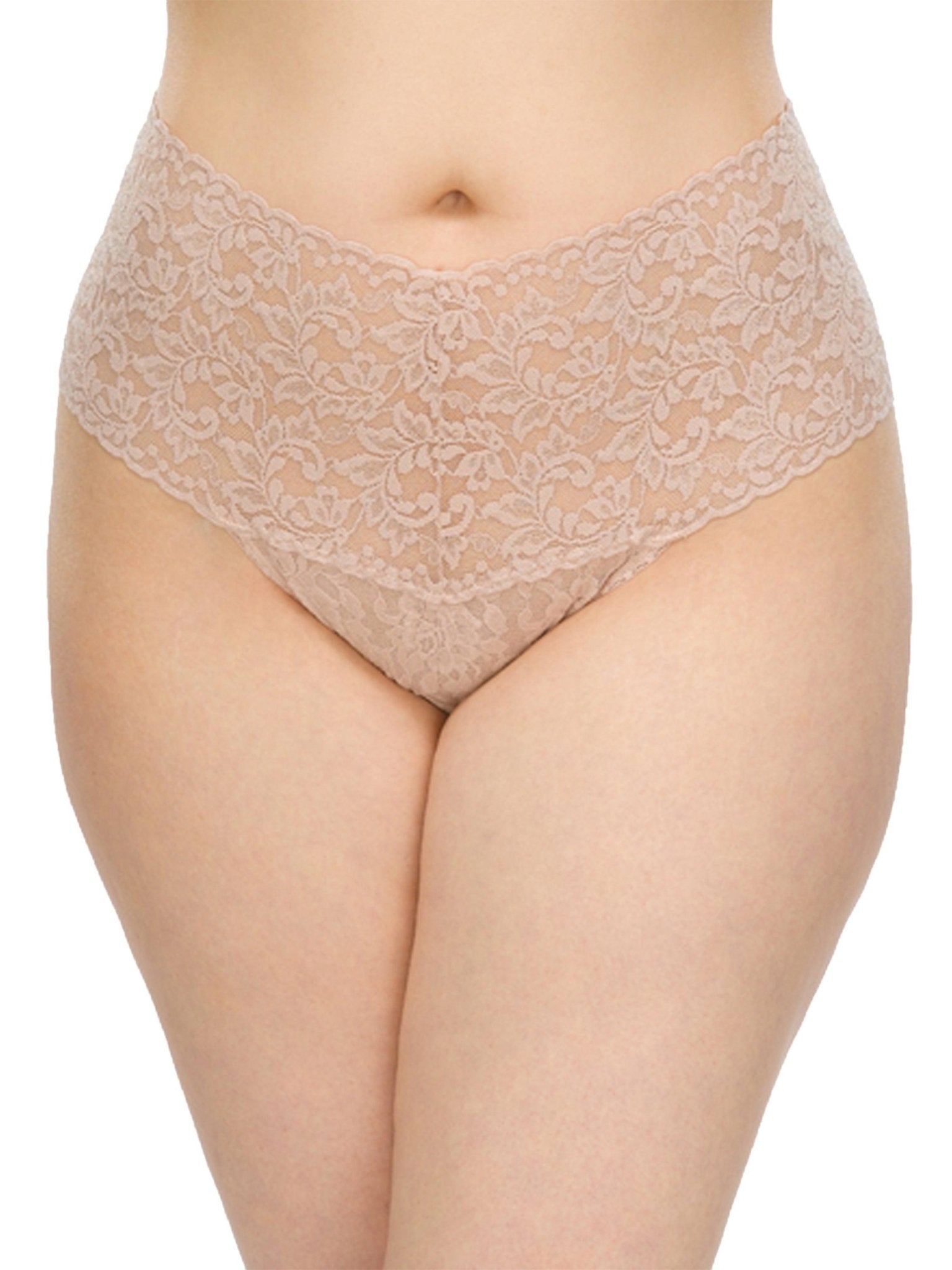 Plus Size Retro Lace Thong Panties - Comfortable High Waist Underwear for Women | Perfect for Everyday Wear & Special Occasions