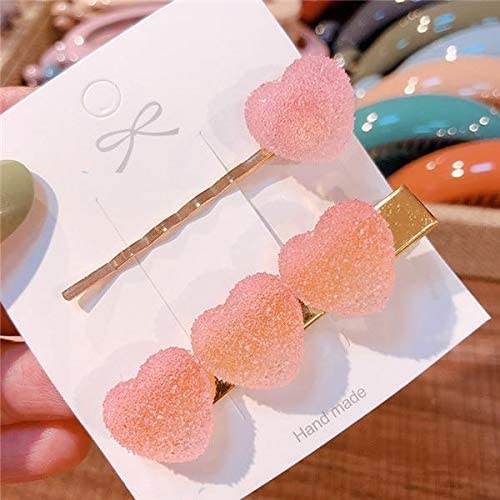 EPARTY 2-Piece Soft Candy Hair Clip Set - Cute Heart Shape Hairpins for Women & Girls, Fashion Hair Accessories for Parties, Weddings, Daily Styling