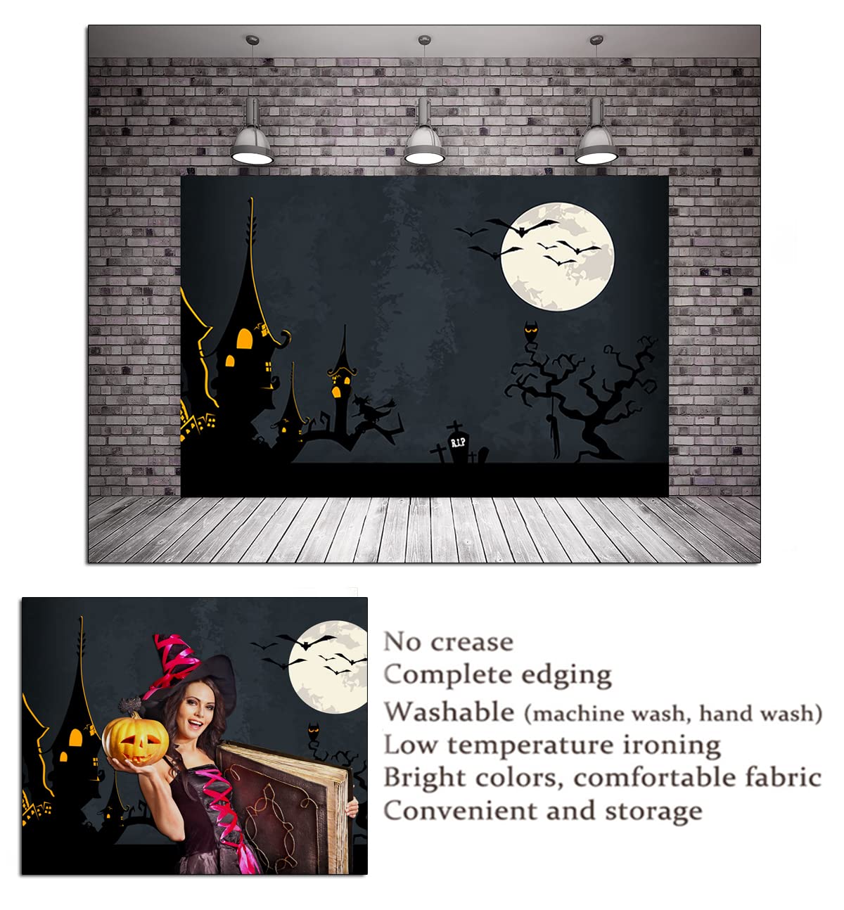 20X10ft Horror Night Photography Backdrop - Mystery Graveyard Darkness Ghost Theme for Halloween Party, Kids Photo Shoot Background - Perfect for Spooky Decorations, Themed Events & Birthday Parties