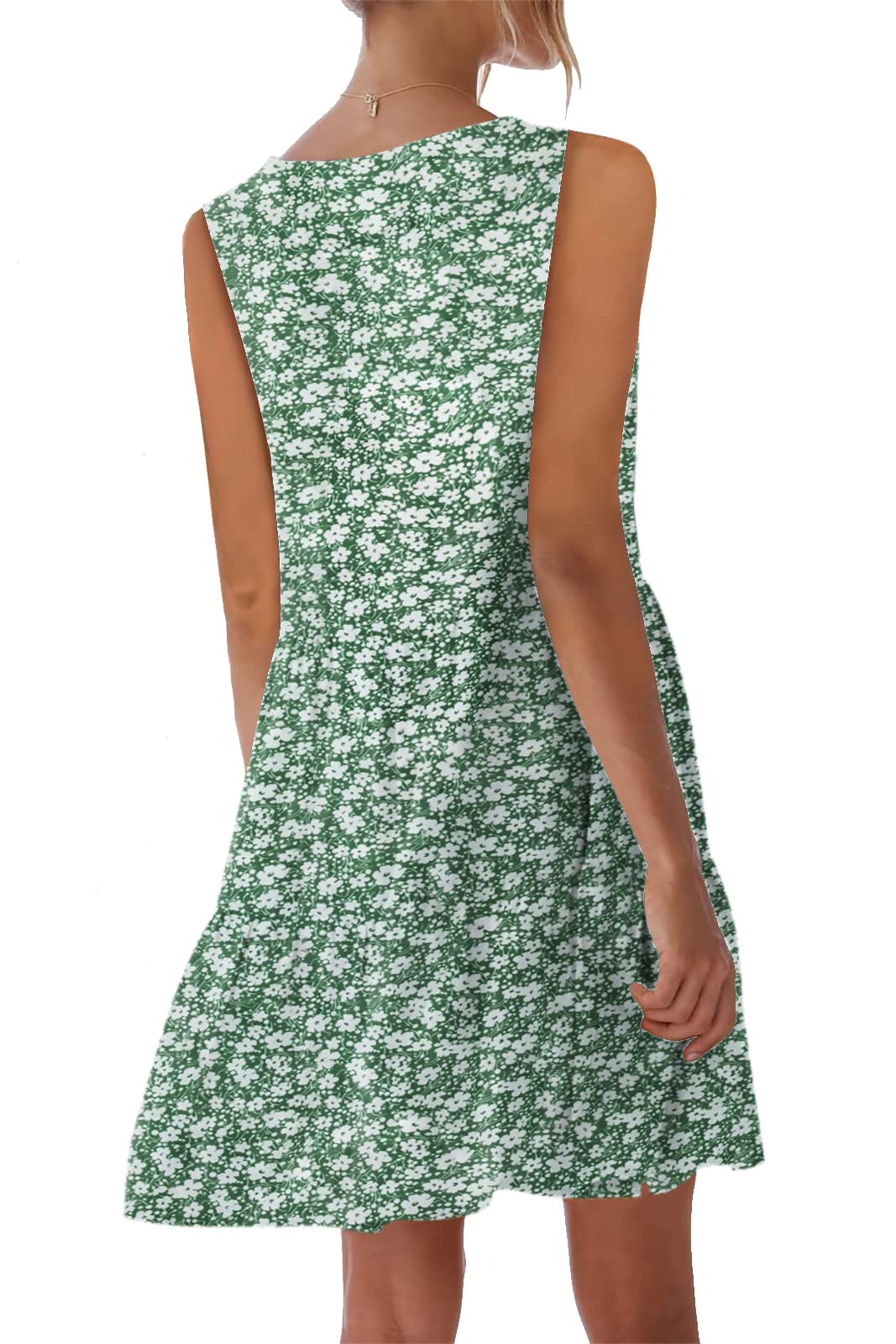 Nclook Women's 2025 Summer Casual Dress - Sweet Cute V-Neck Sleeveless Mini Dress with Pockets | Flowy Party, Beach & Date Night Outfit