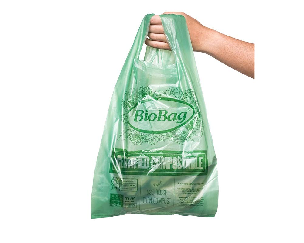 BioBag (USA) 100% Certified Compostable Shopping Bags - 10 lb Capacity, 600 Count Small Eco-Friendly Bags for Groceries, Farmers Markets & Restaurants | Perfect for Sustainable Shopping, Food Storage & Waste Reduction
