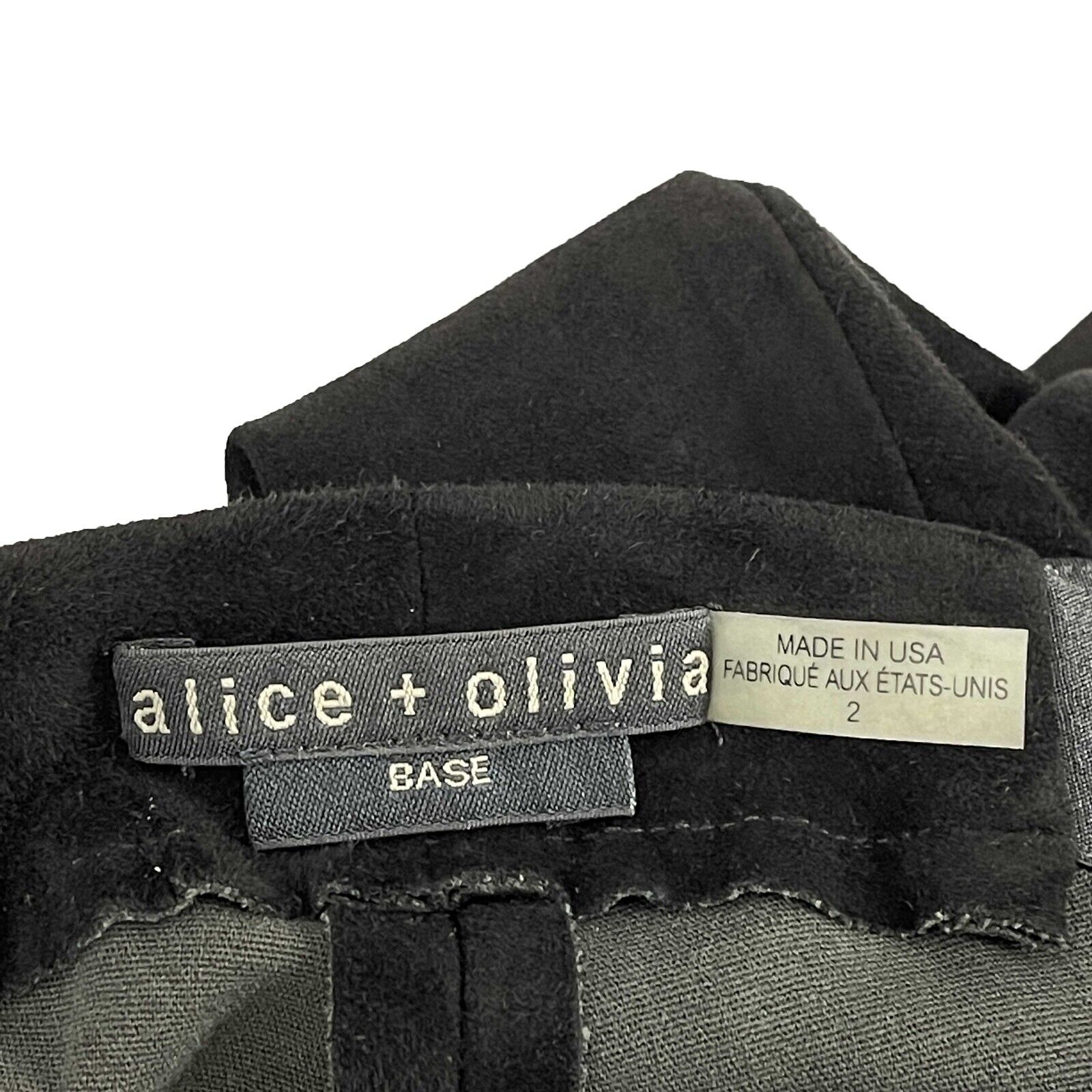 Alice + Olivia Pristine Front Zip Suede Legging - Black Size 2 | Women's High Waisted Stretch Leggings for Yoga, Workout & Casual Wear