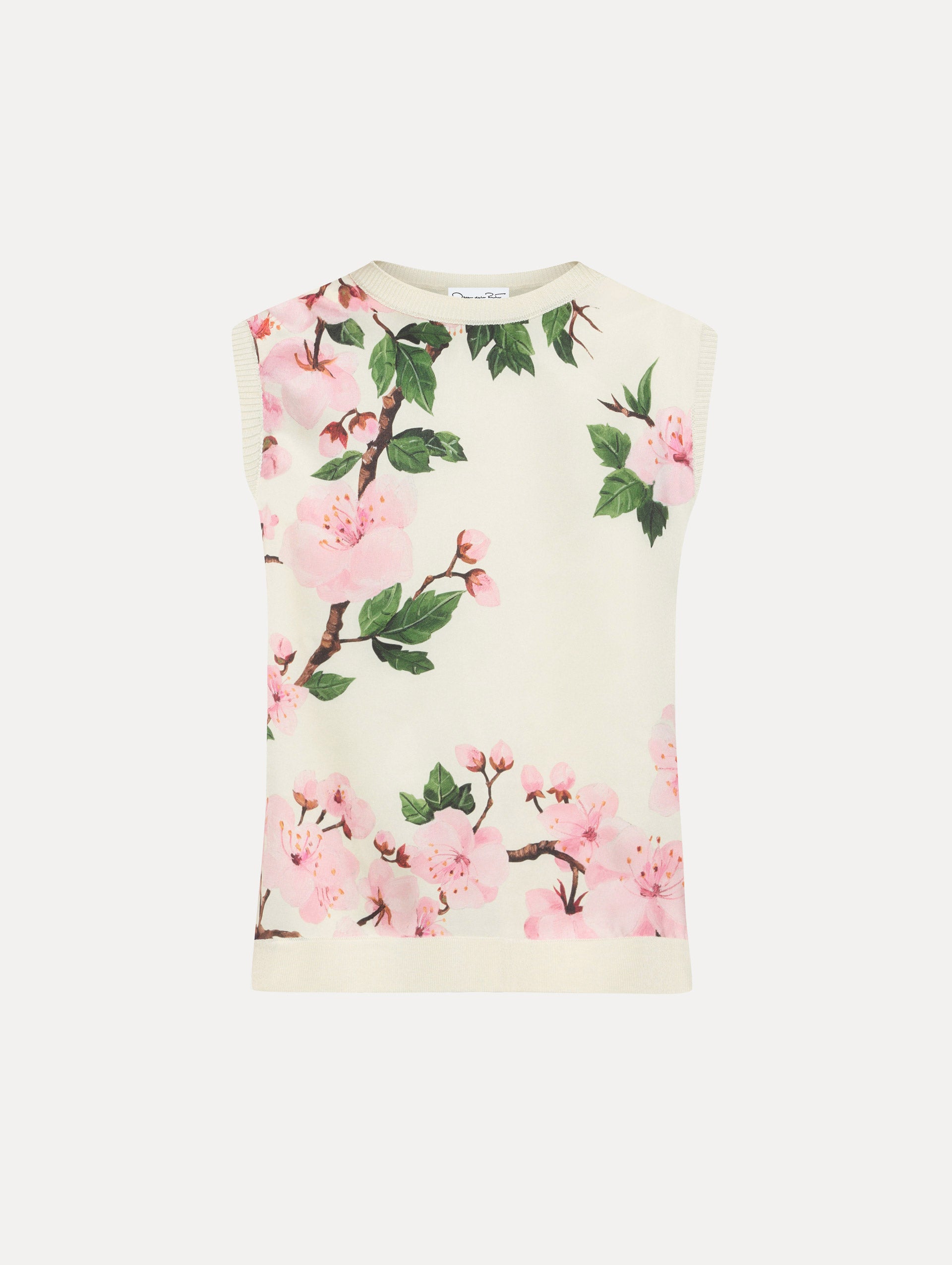 Cherry Blossom Silk Inset Tank Top for Women - Floral Print Summer Blouse - Casual & Elegant Style for Date Night, Beach Outfits, and Spring Fashion