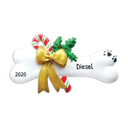Personalized Dog Christmas Ornaments 2024 - Custom Dog Bone & Paw Ornaments for Dog Lovers | First Christmas Gift for Pets | Engraved Pet Keepsake for Tree Decor, Holiday Gifts & Dog Lovers