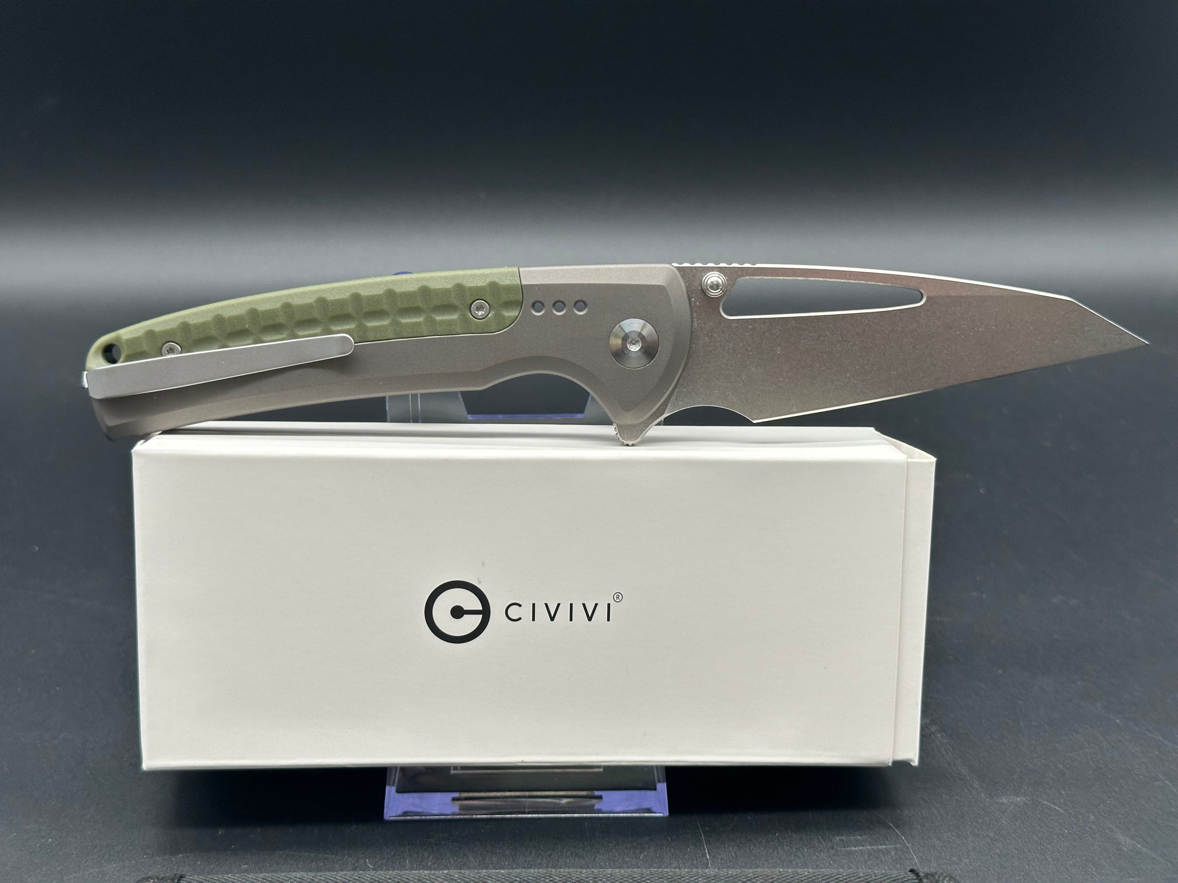 CIVIVI SENTINEL STRIKE Folding Pocket Knife - Gray Aluminum Handle, K110 Steel Blade, Reverse Tanto Plain Edge, Stonewash Finish | EDC, Camping, Hiking & Outdoor Survival Tool