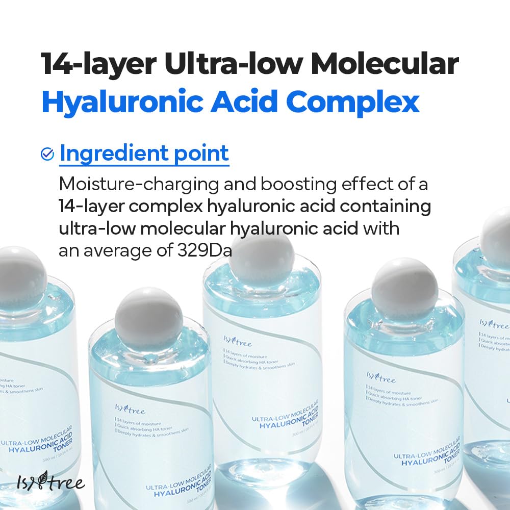ISNTREE Hyaluronic Acid Toner 300ml - Korean Vegan Skincare for Deep Hydration & Smooth Skin | Daily Moisturizing Routine