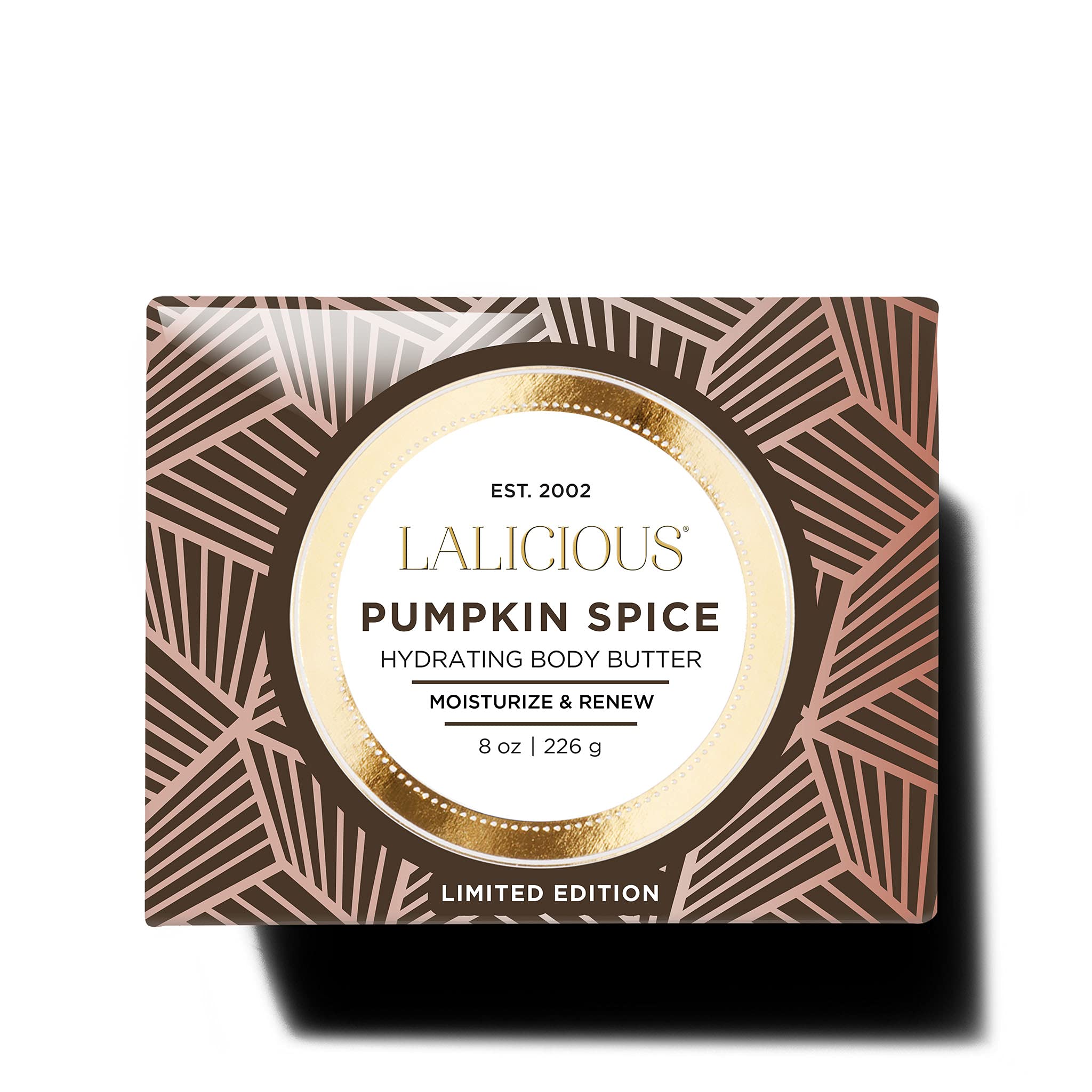 Lalicious Pumpkin Spice Body Butter - Ultra Hydrating Shea Butter Moisturizer for Dry Skin - Paraben Free & Natural Ingredients (8oz) - Perfect for Fall Skincare & Winter Dryness Relief