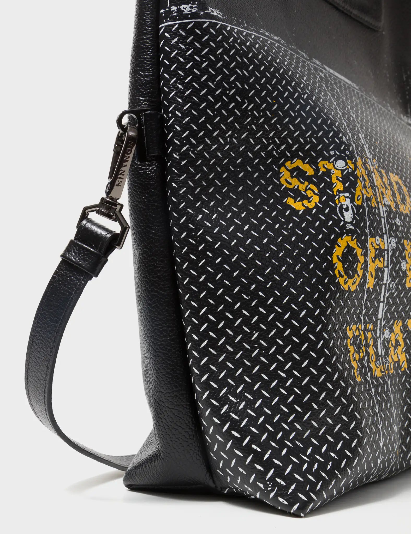 Milo Convertible Crossbody Bag for Women - Black Leather with Metal Platform Print - Perfect for Travel, Work, and Everyday Use