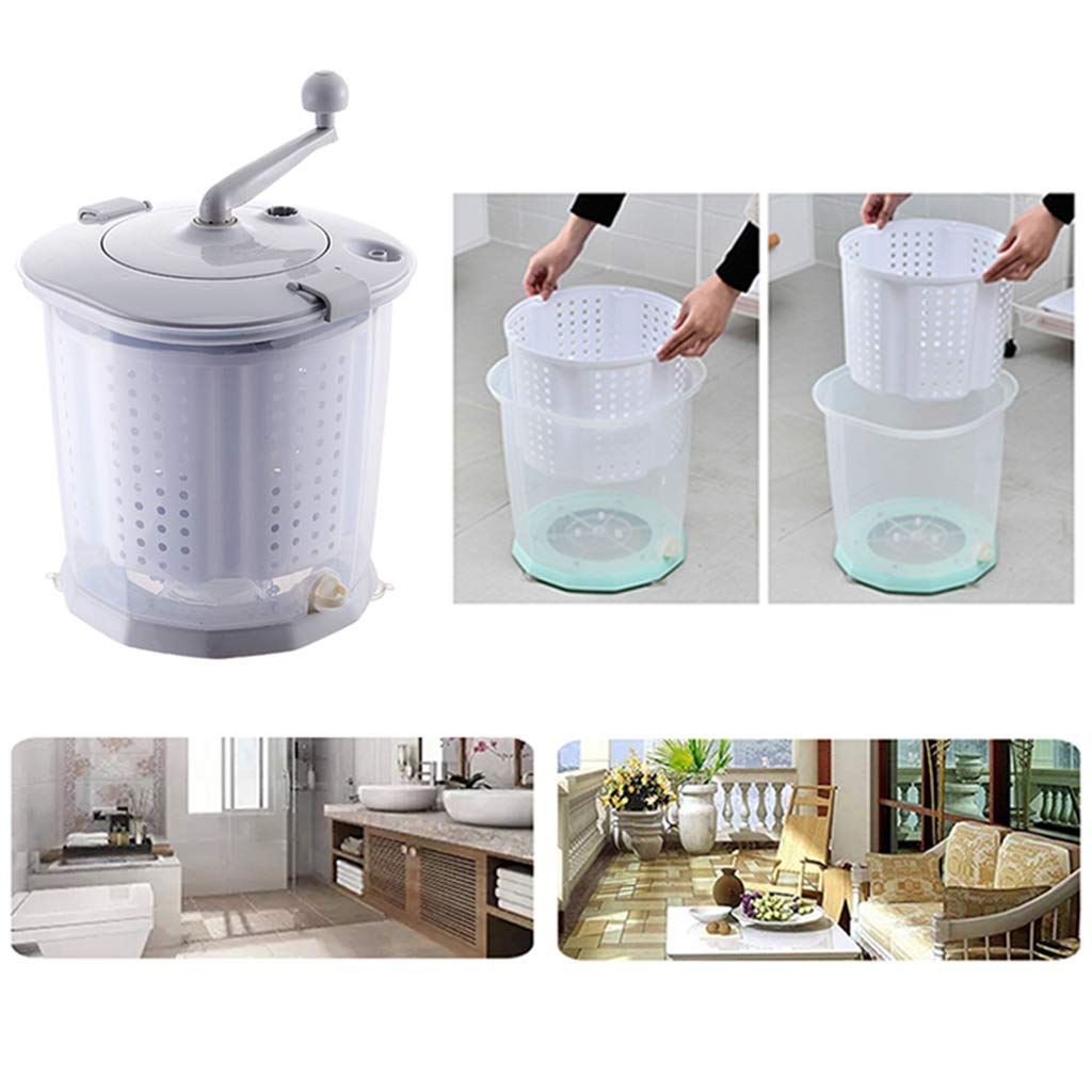 Portable Eco-Friendly Mini Washing Machine - Hand Crank Manual Non-Electric Washer & Spin Dryer for Small Clothes, Underwear, Socks | Perfect for RV, Camping, Travel & Emergency Use