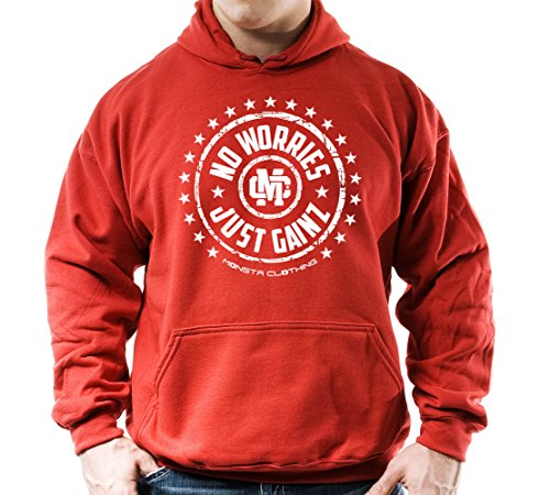 Red Pullover Hoodie/White Art