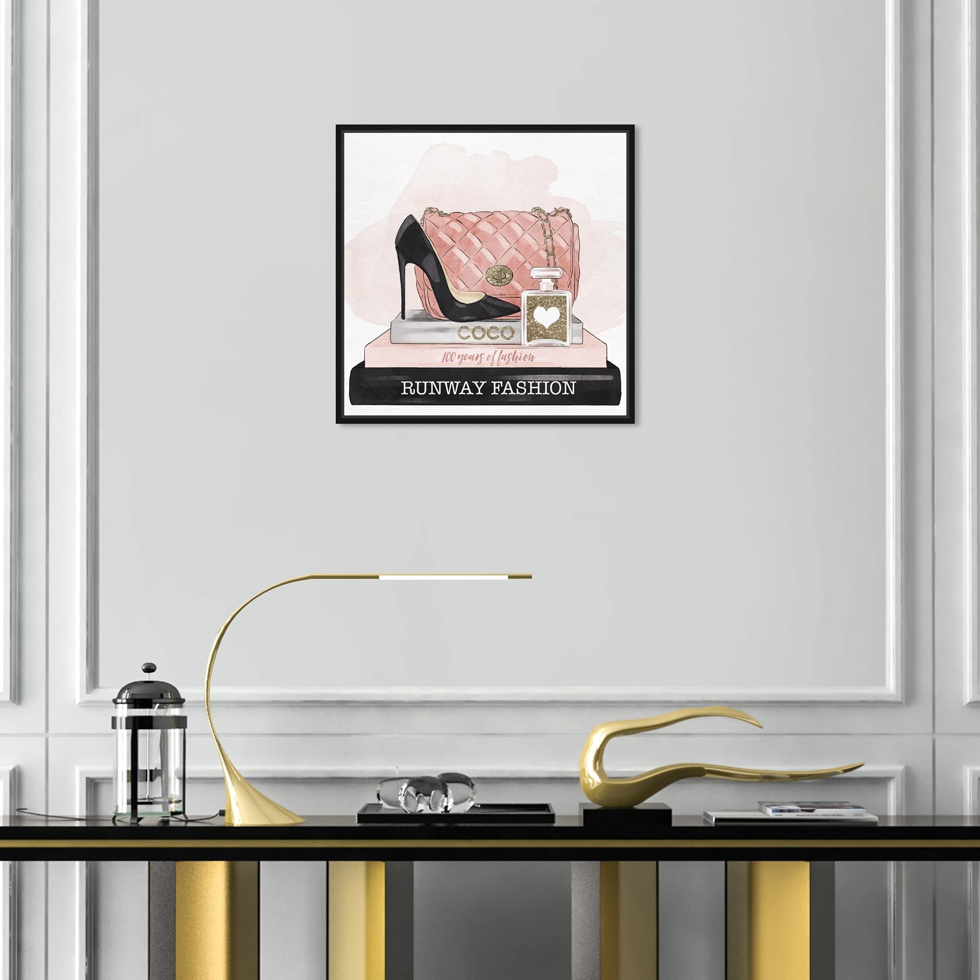 Oliver Gal Artist Co. Fashion & Glam Wall Art - Framed Canvas Prints with Gold Glitter Accessories & Books - Perfect for Home Decor, Office & Gift Giving