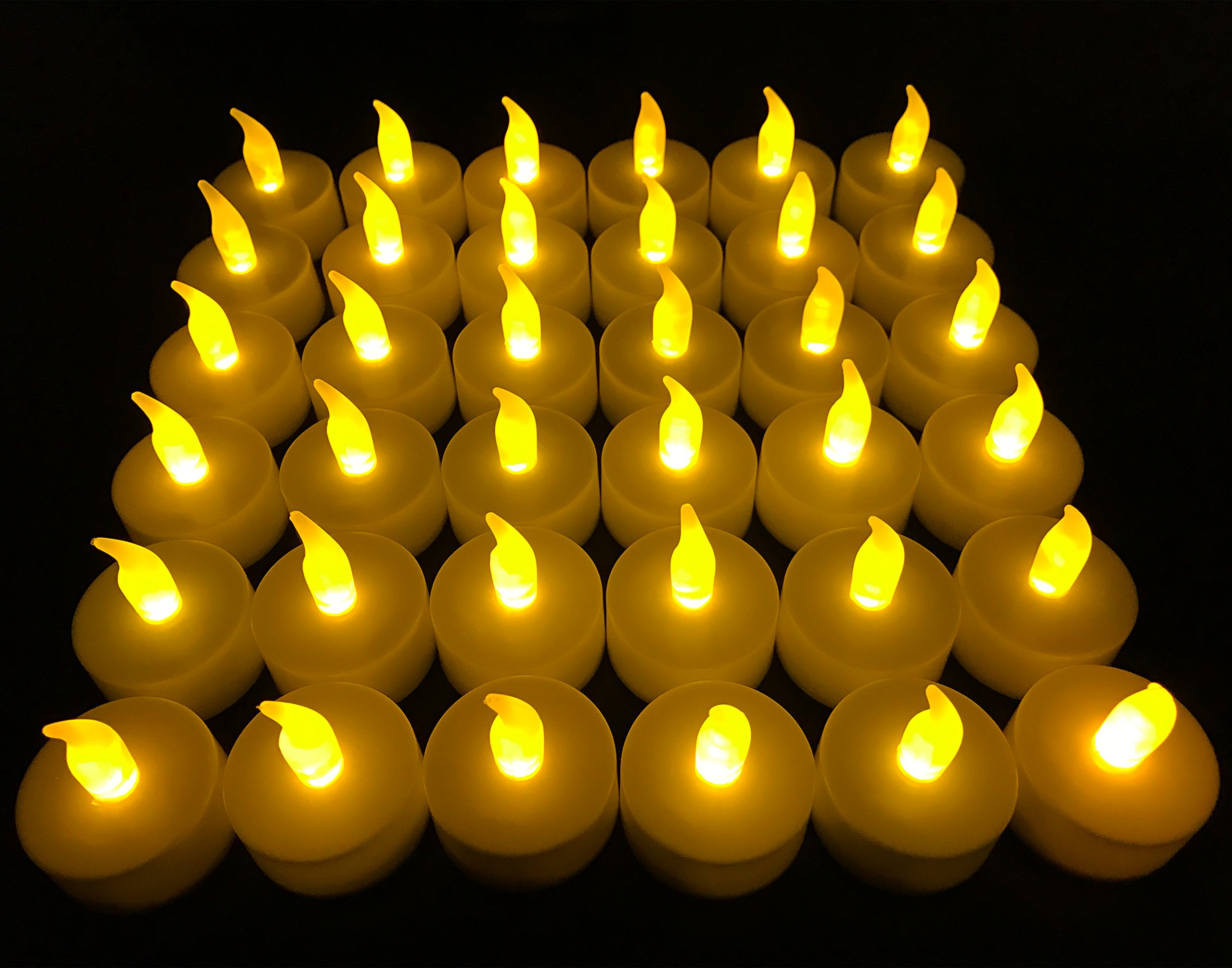 Flameless LED Tea Light Candles - 36 Pack Battery Operated Fake Candles, Unscented LED Tealights for Weddings, Parties, Home Decor & Romantic Ambiance - Warm White Lights, Safe & Reusable
