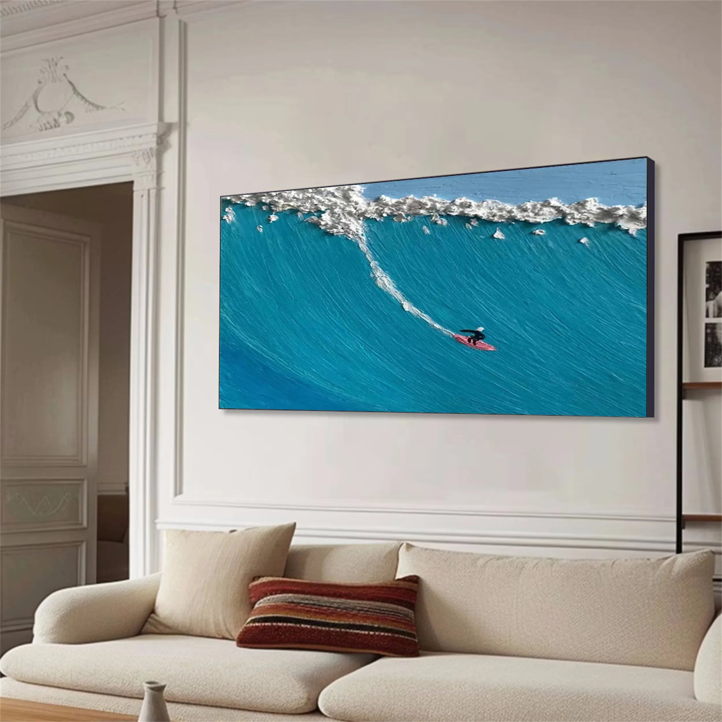 Ocean And Sky Painting #OS 134 - Handmade Canvas Wall Art for Home & Office Decor - Perfect for Living Room, Bedroom or Beach House
