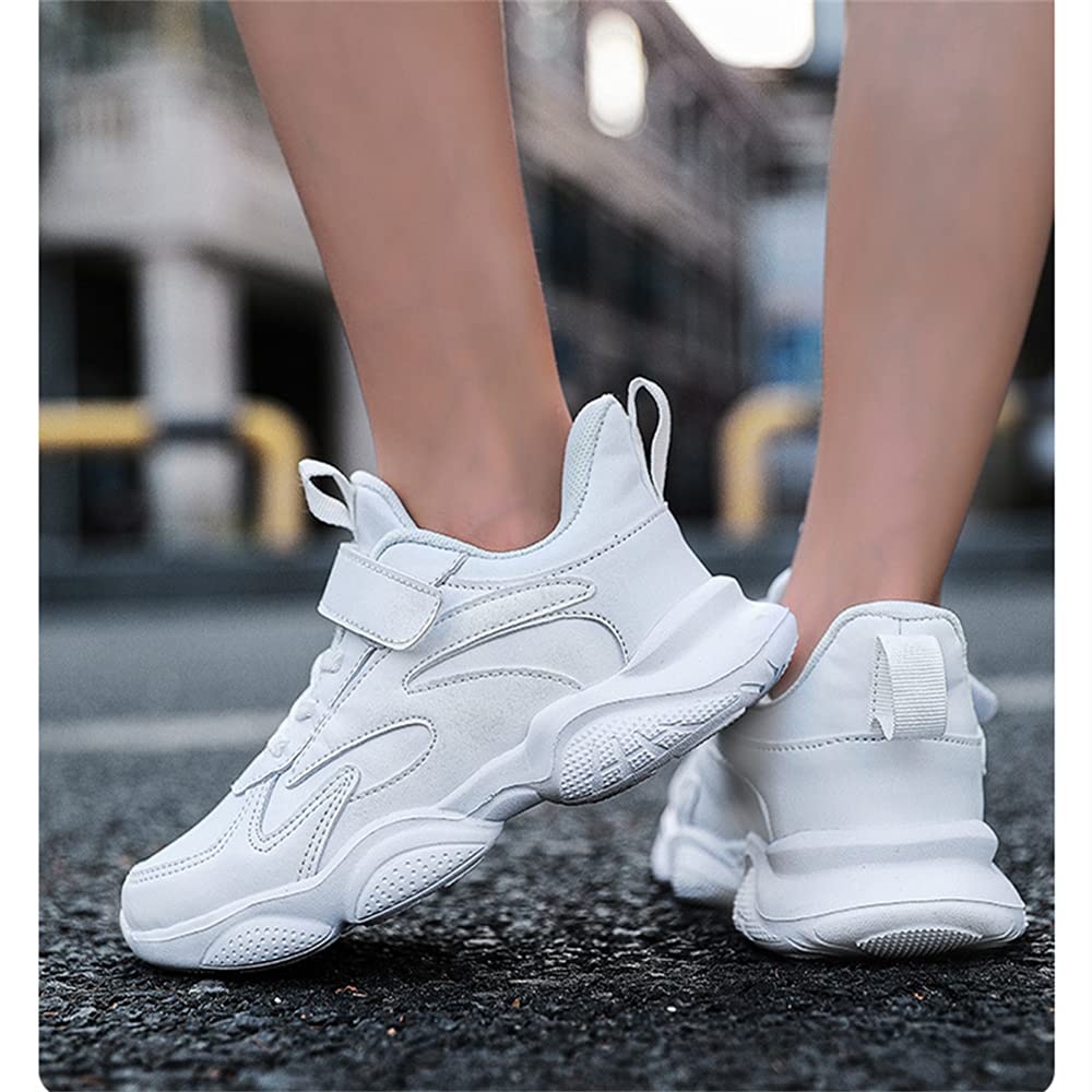 MATERUIEYES Kids' Running Shoes - Breathable Mesh Sports Sneakers for Girls, Lightweight & Comfortable White Athletic Shoes - Perfect for School, Play & Daily Activities