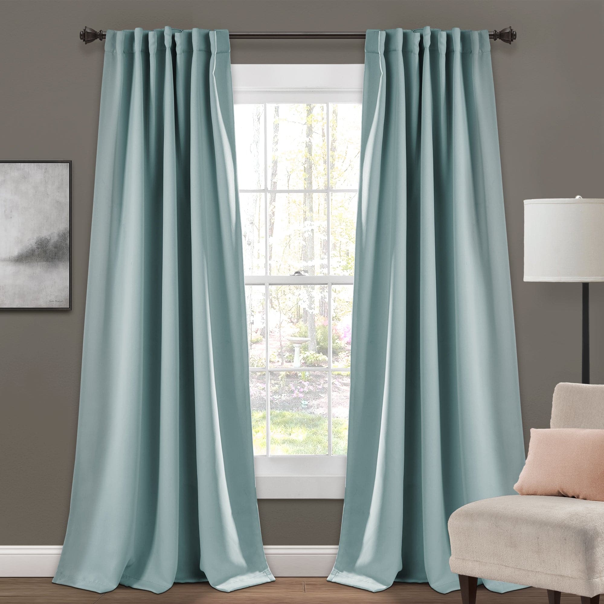 Blackout Curtain Panels with Insulated Back Tab - Thermal & Noise Reducing Room Darkening Drapes for Bedroom, Living Room & Nursery - Set of 2 Panels