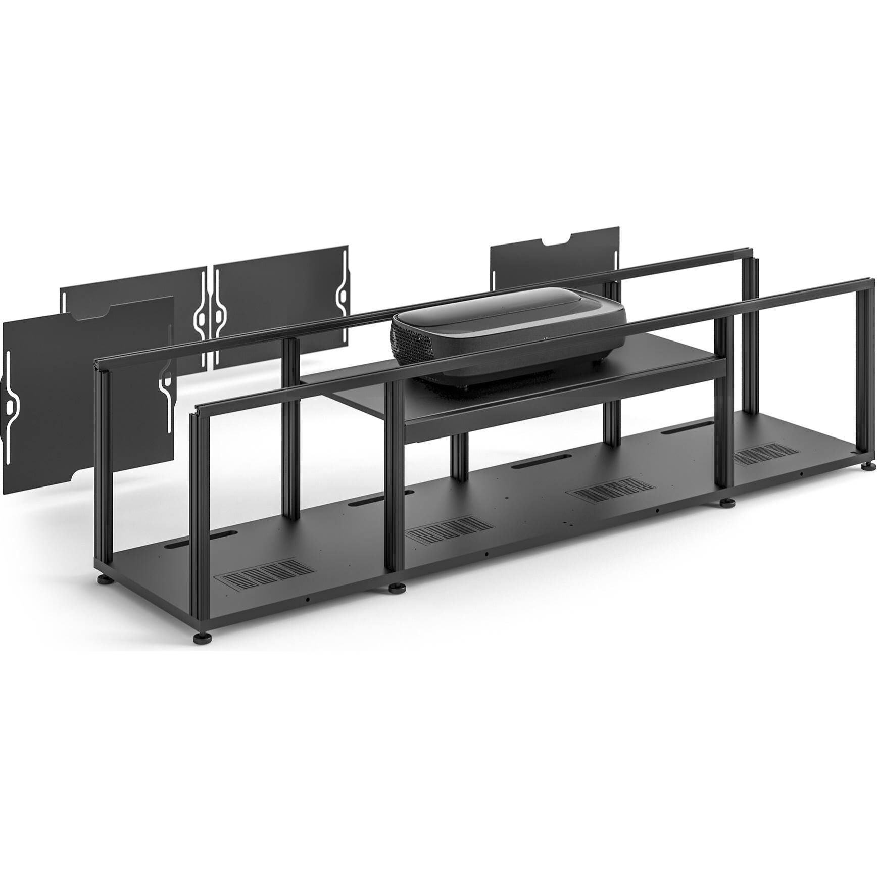 Salamander Designs Oslo 245 TV Stand for Hisense 100L9G & 120L9G - Modern Entertainment Center for Living Room & Home Theater Setup