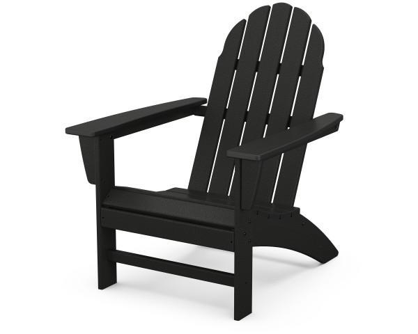 Premium Polywood Black Vineyard Adirondack Chair - All-Weather Outdoor Patio Furniture for Garden, Poolside & Backyard Relaxation