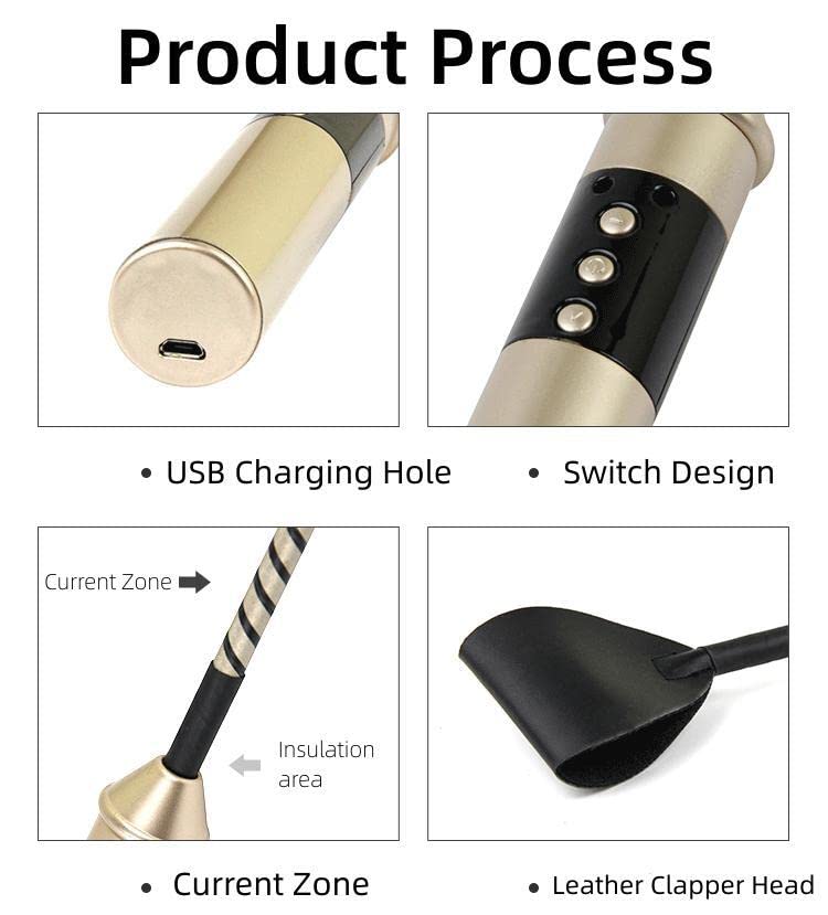 Premium Electric Shock Whip - BDSM Spanking Toy for Sensual Play & SM Training | Leather Bondage Tool for Couples & Adult Play | Enhance Intimacy & Stimulation in the Bedroom