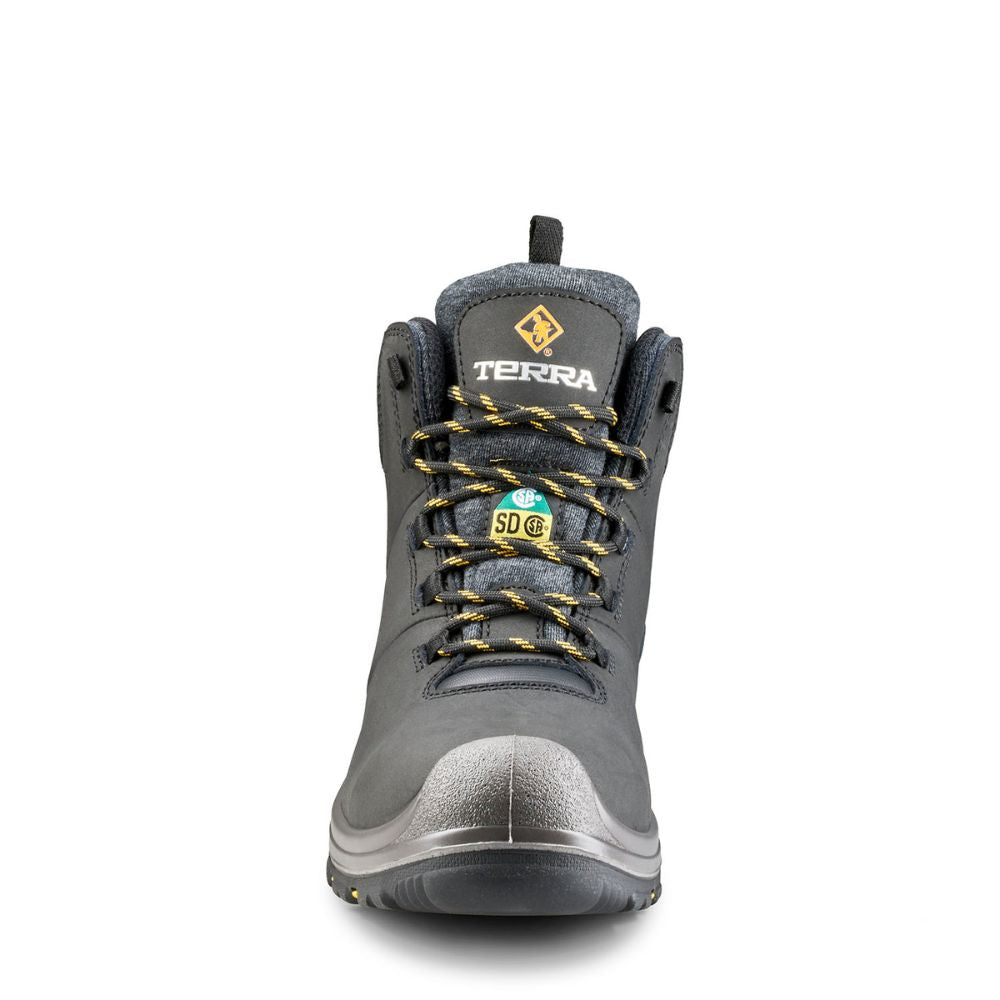 Terra Findlay SD Women's Size 6 Waterproof Composite Toe Work Boots - 839LBK Black | Slip Resistant Safety Shoes for Construction, Warehouse & Outdoor Work