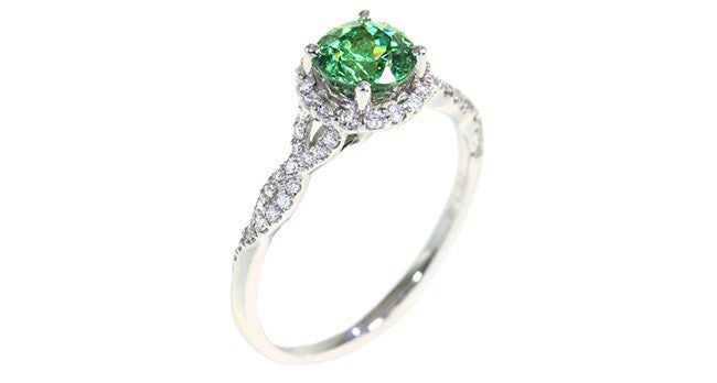 1.30ct Demantoid Garnet Ring - Genuine Green Gemstone Jewelry for Women, Elegant Engagement & Wedding Gift, Perfect for Parties & Special Occasions