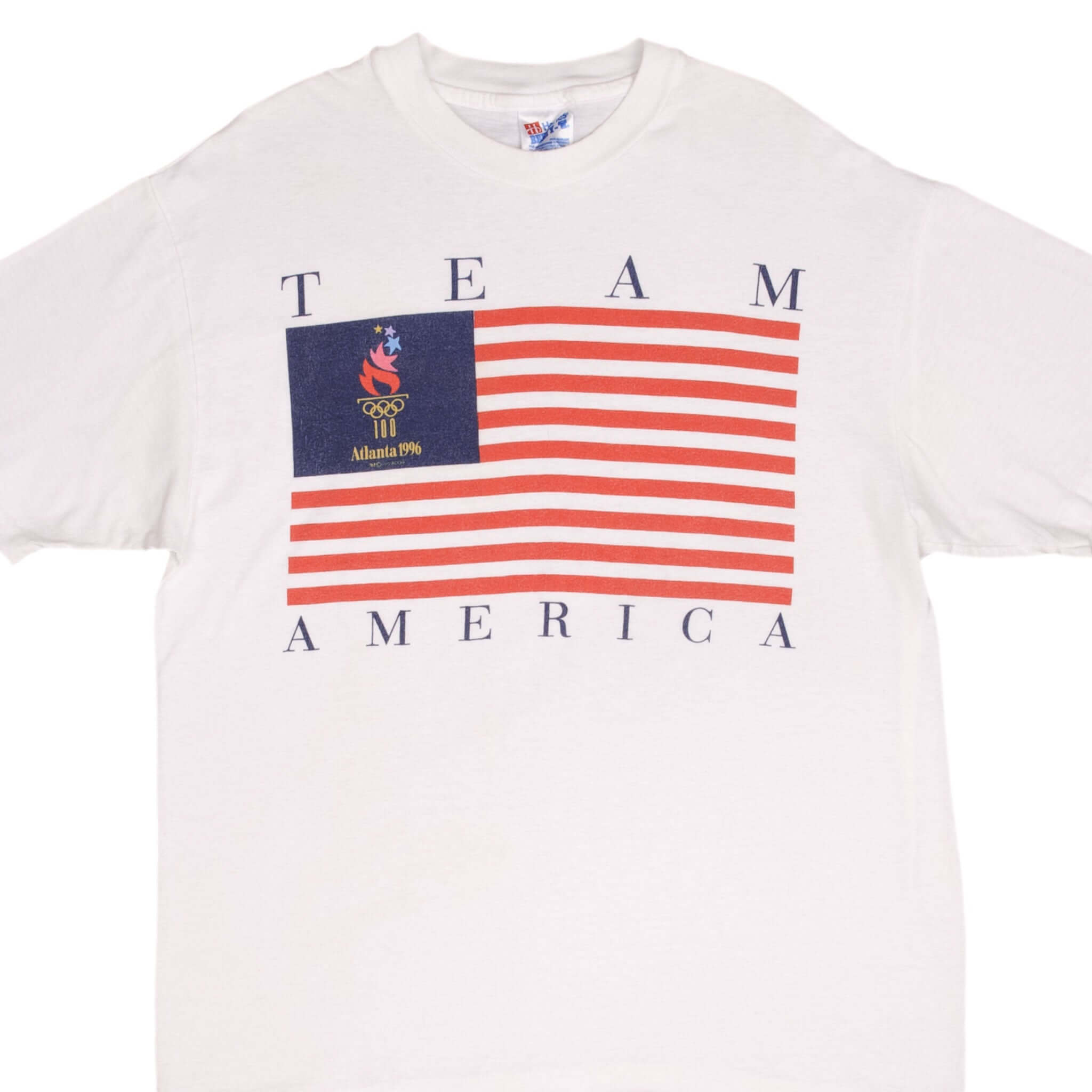 Vintage 1996 Atlanta Olympic Games Team USA T-Shirt - Large Size - Made in USA - Retro Sports Fan Apparel for Collectors and Nostalgic Events