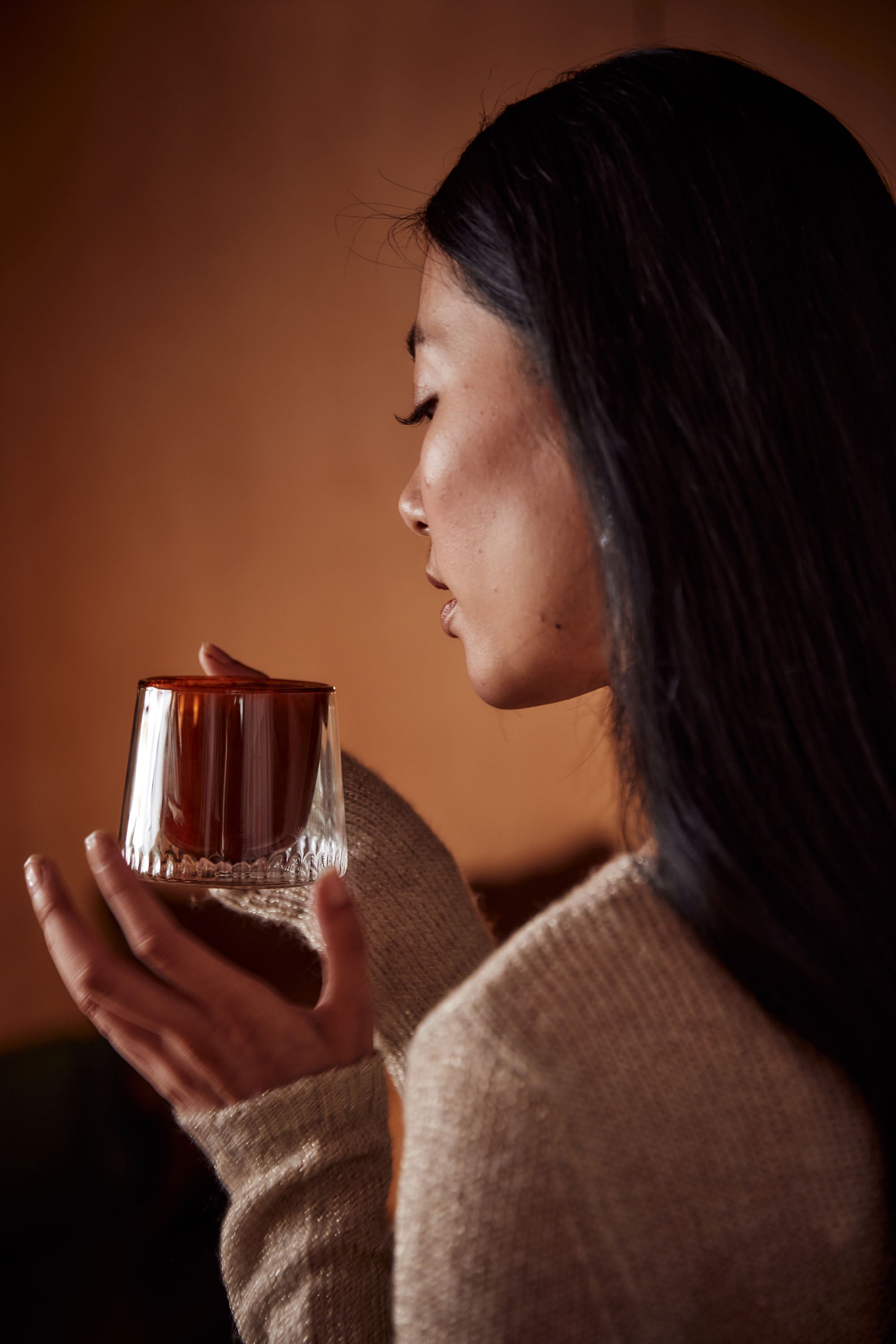 Premium Dark Amber Glass Coffee Cup - Insulated & Durable for Hot & Cold Drinks - Perfect for Home, Office, or Travel Use