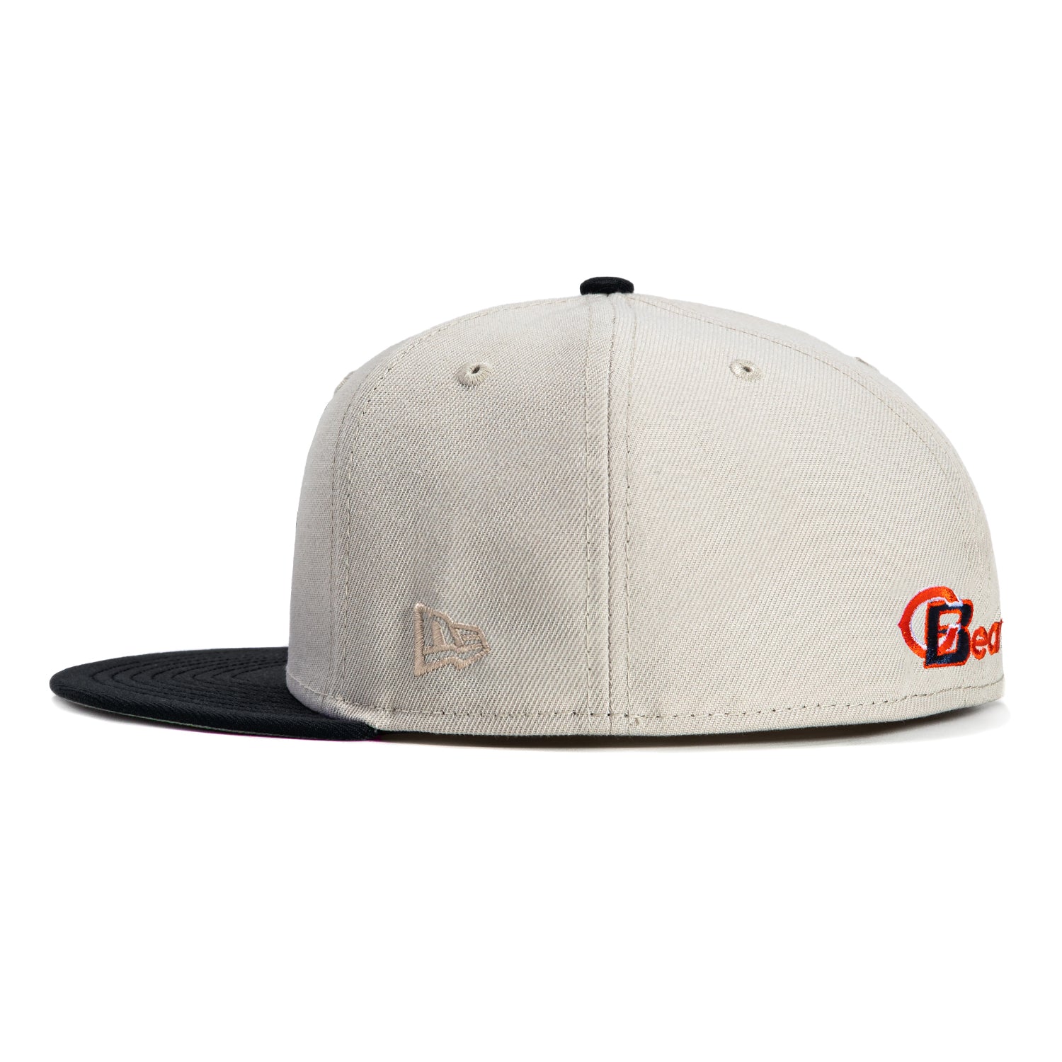 New Era 59Fifty Chicago Bears Logo Patch Snapback Hat - Navy Blue & Stone Dome Design for Men's Baseball Cap | Perfect for Game Day, Sports Fans & Streetwear Fashion