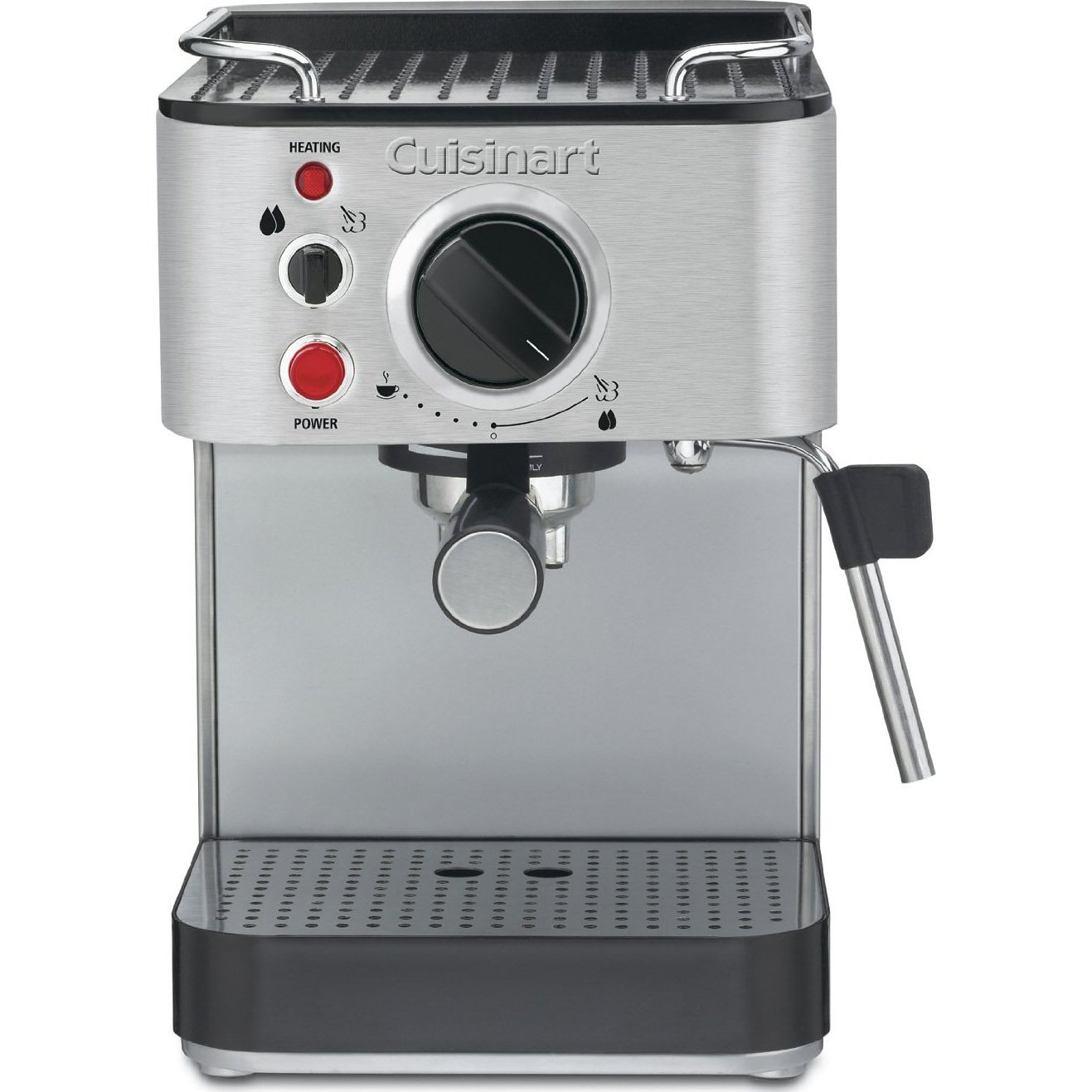 Cuisinart EM-100NP1 1.66 Quart Stainless Steel Manual Espresso Machine for Home Barista - Perfect for Italian Coffee, Latte & Cappuccino Making