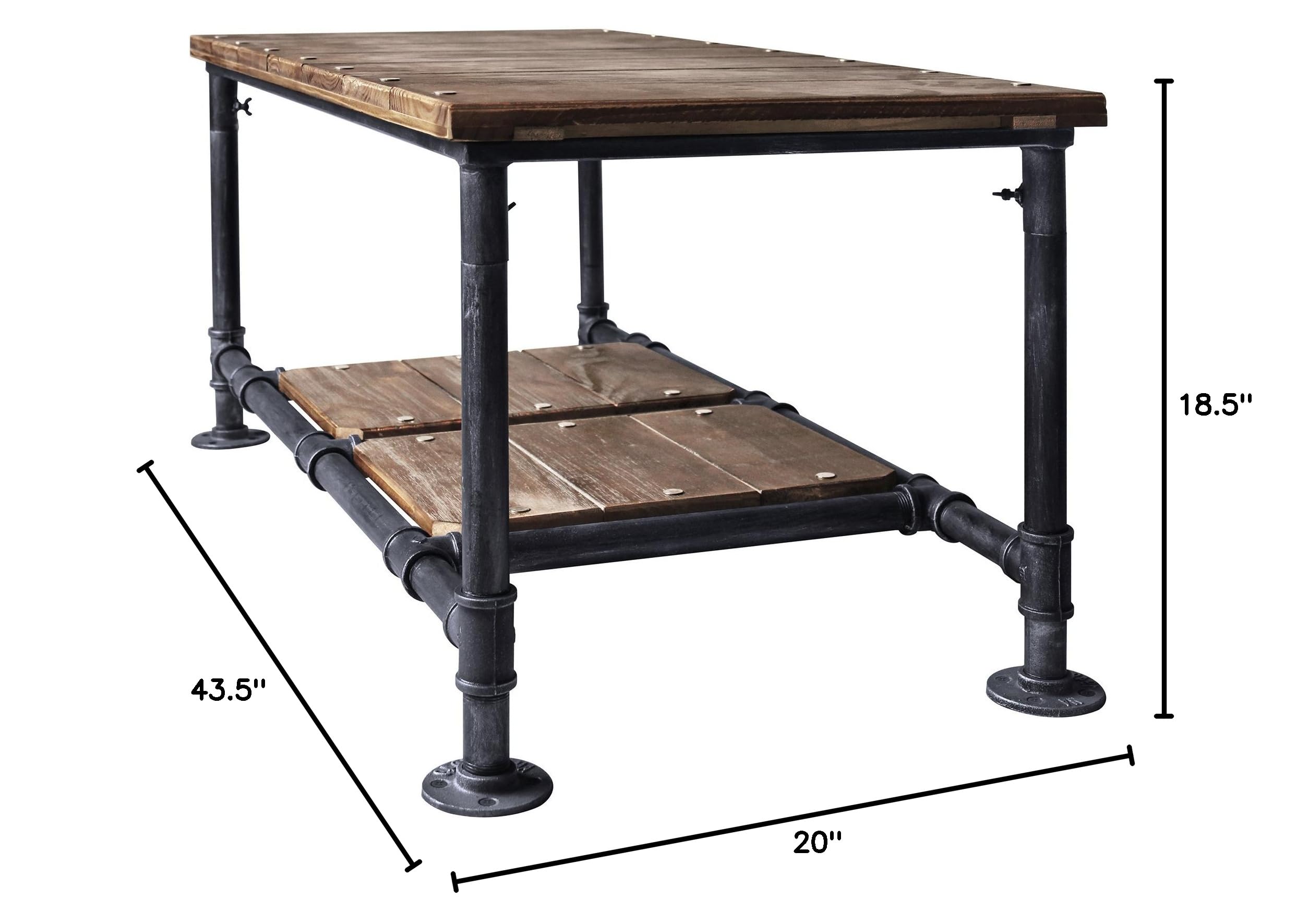 Armen Living Kyle Coffee Table - Industrial Grey Finish, Modern Industrial Style Living Room Furniture for Home Decor & Small Spaces
