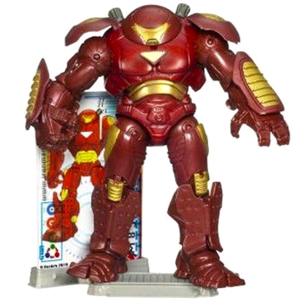 HULKBUSTER IRON MAN 4-Inch Action Figure Set with Display Stand & 3 Armor Cards | Marvel Iron Man 2 Movie Series Collectible Toy #27 | Perfect for Superhero Fans, Display & Play