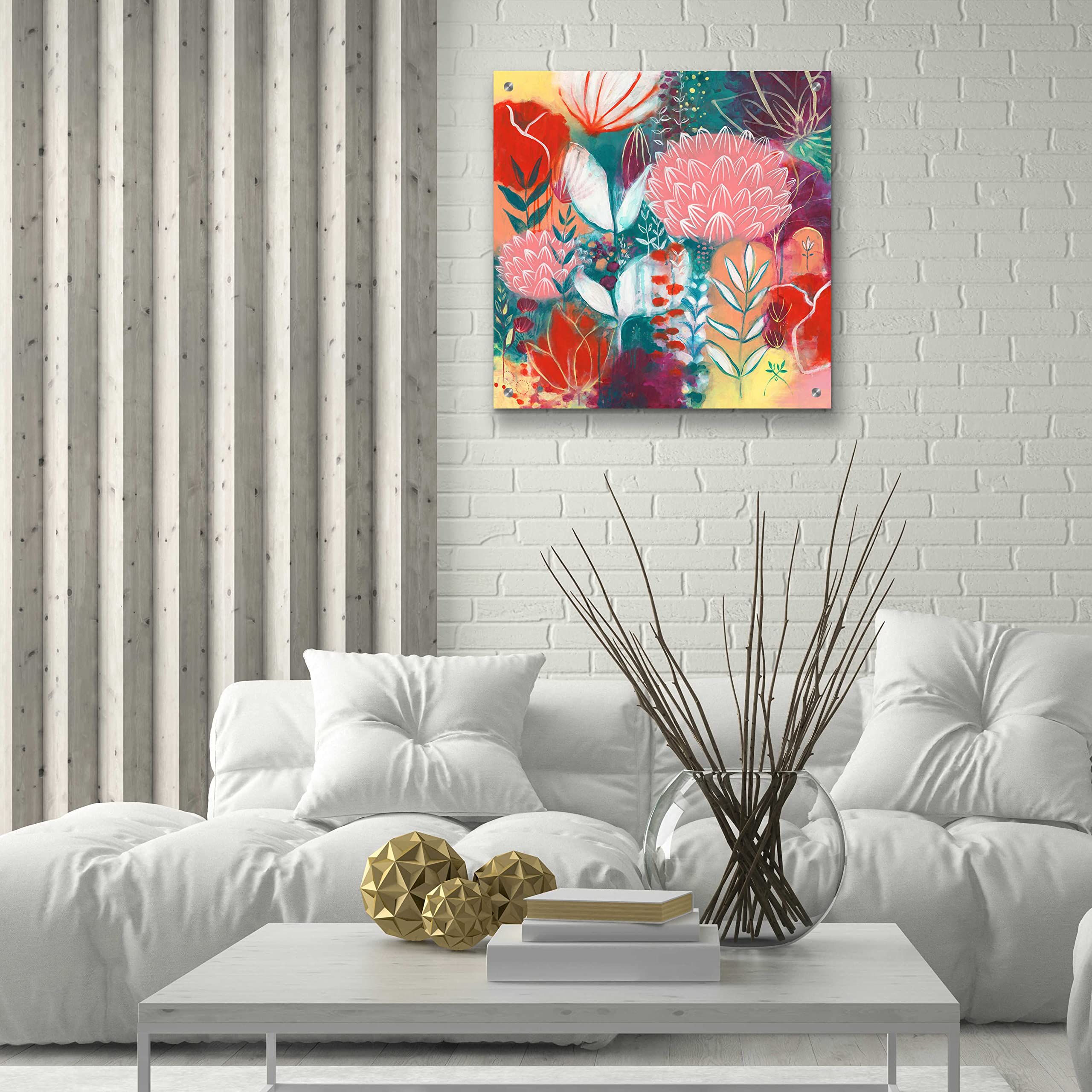 Sensuality by Corina Capri - 24x24 Inch Modern Acrylic Glass Wall Art - Vibrant Abstract Painting for Living Room, Bedroom & Office Decor