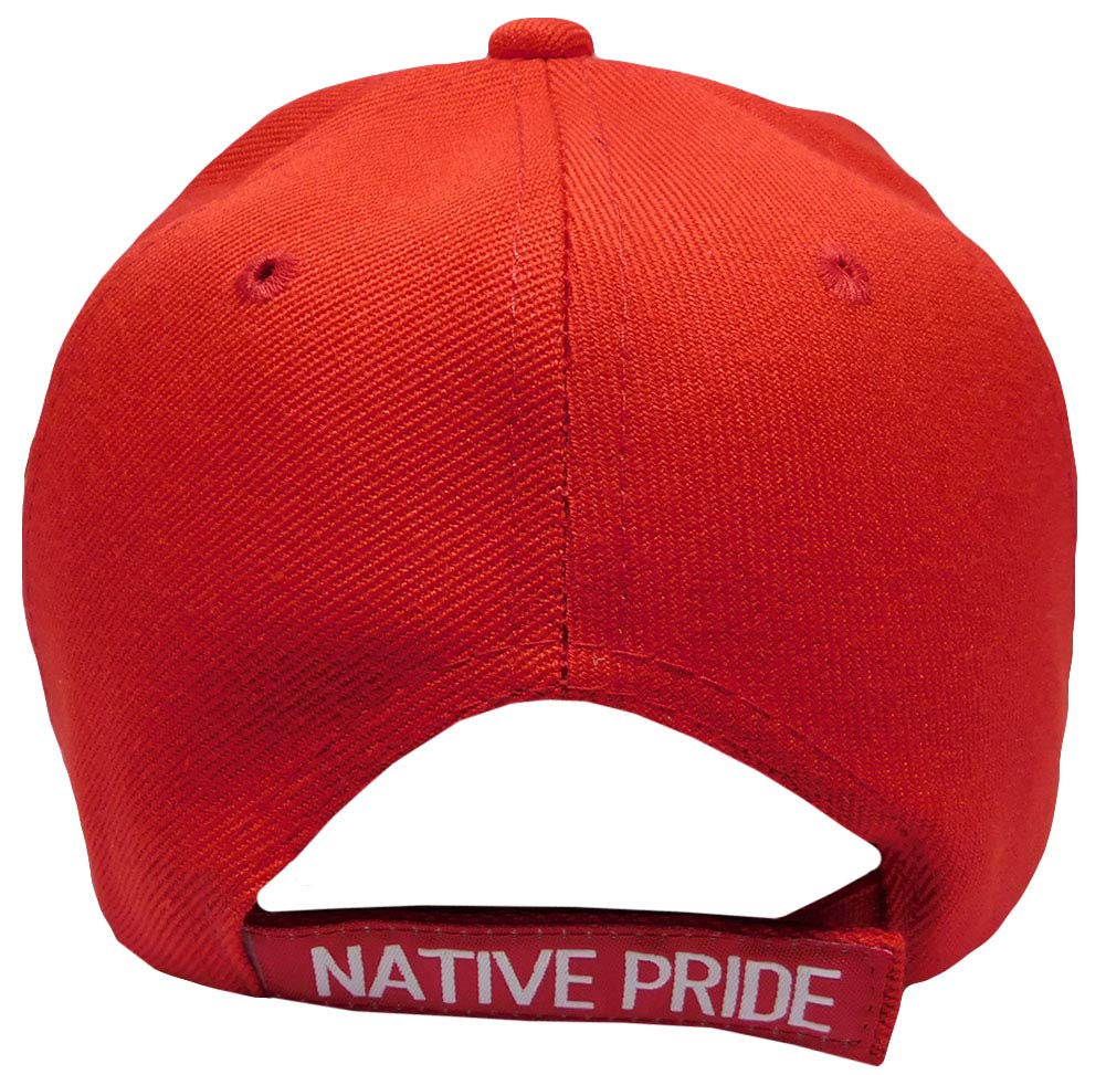 Native Pride Indian Buffalo Skull Dreamcatcher Adjustable Cap - Red Embroidered Polyester Hat for Men & Women | Perfect for Festivals, Powwows & Western Fashion