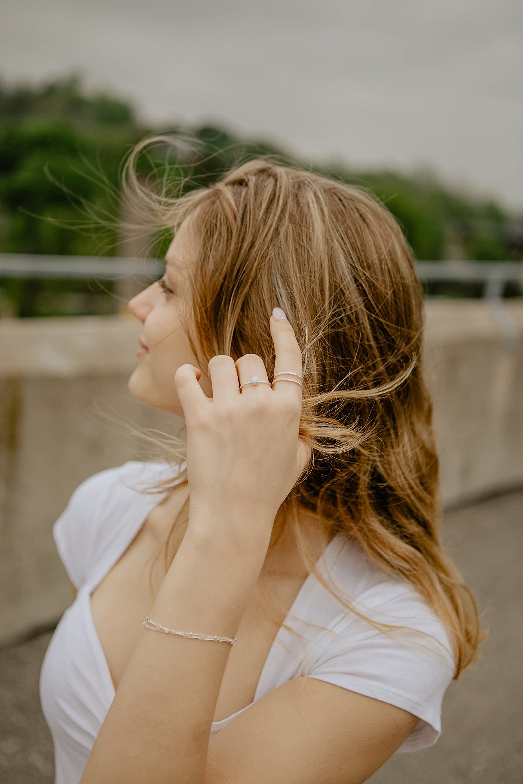 Stackable Sterling Silver Rings for Women - Thin Smooth Stacking Rings Set | Perfect for Layering, Everyday Wear & Gift Giving