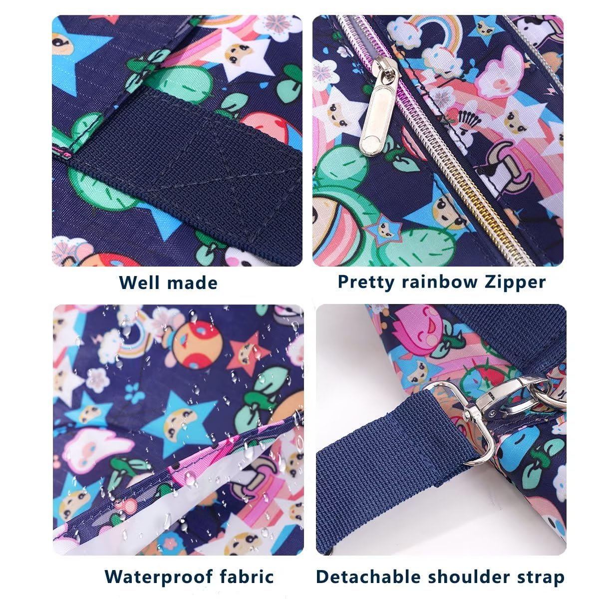 Foldable Travel Duffel Bags for Women - Large Nylon Weekender Overnight Carry On Bag with Floral Makeup Pouch | Perfect for Gym, Beach Trips & Weekend Getaways