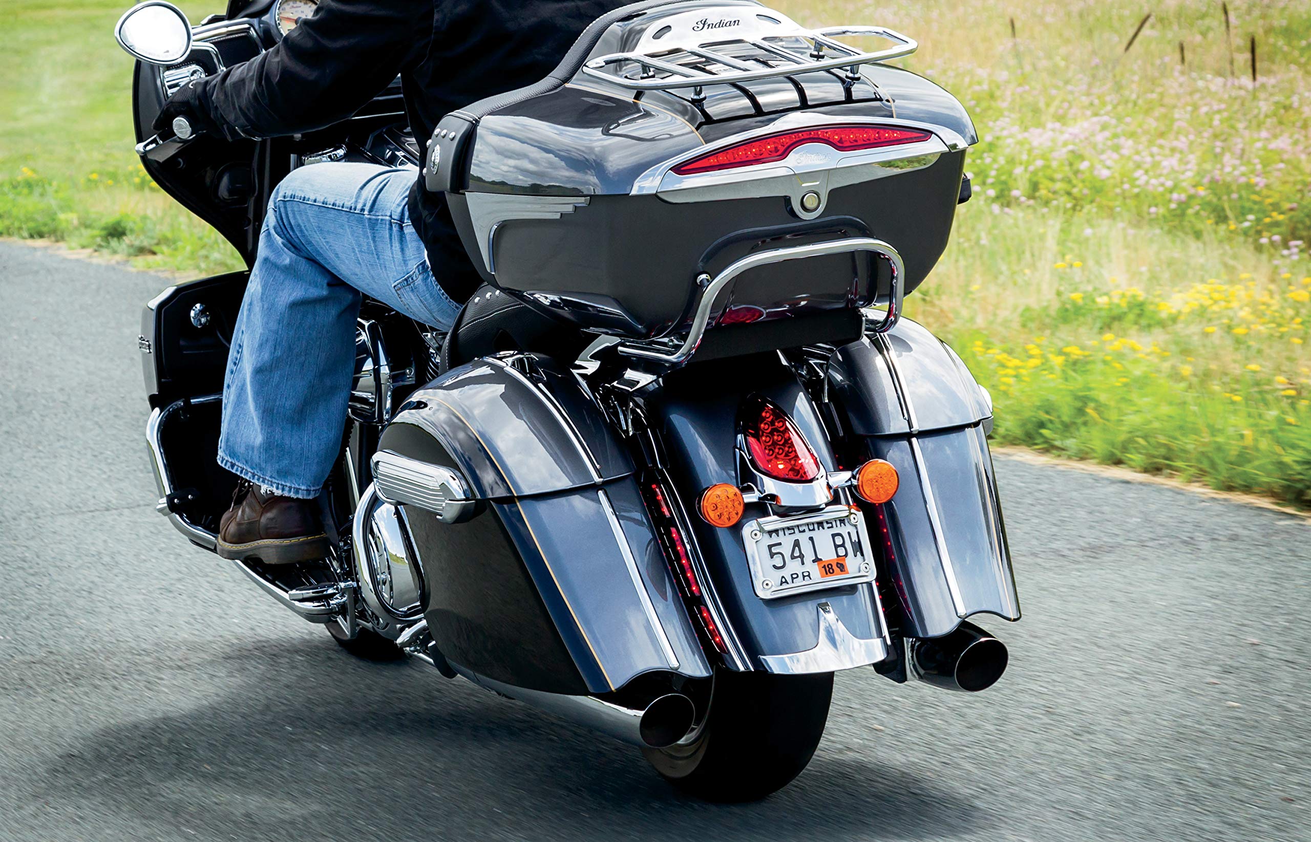 Kuryakyn 2898 LED Rear Fender Strip Lights for Indian Motorcycles - Plug & Play Chrome Accent Lighting - Perfect for Night Riding & Custom Bike Builds