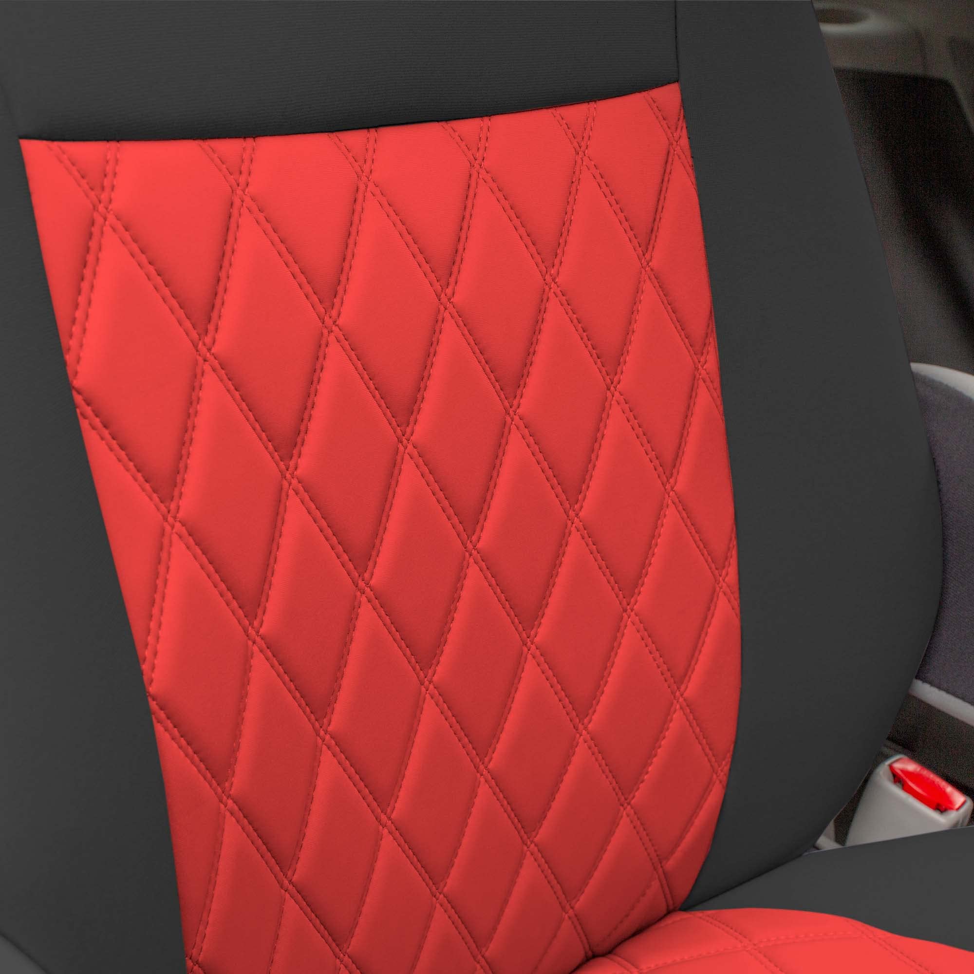 FH Group Custom Fit Neoprene Seat Covers for 2011-2020 Toyota Sienna - Waterproof Neosupreme Automotive Seat Protectors (3rd Row, Red) | Durable & Comfortable for Family Road Trips, Camping & Daily Commute