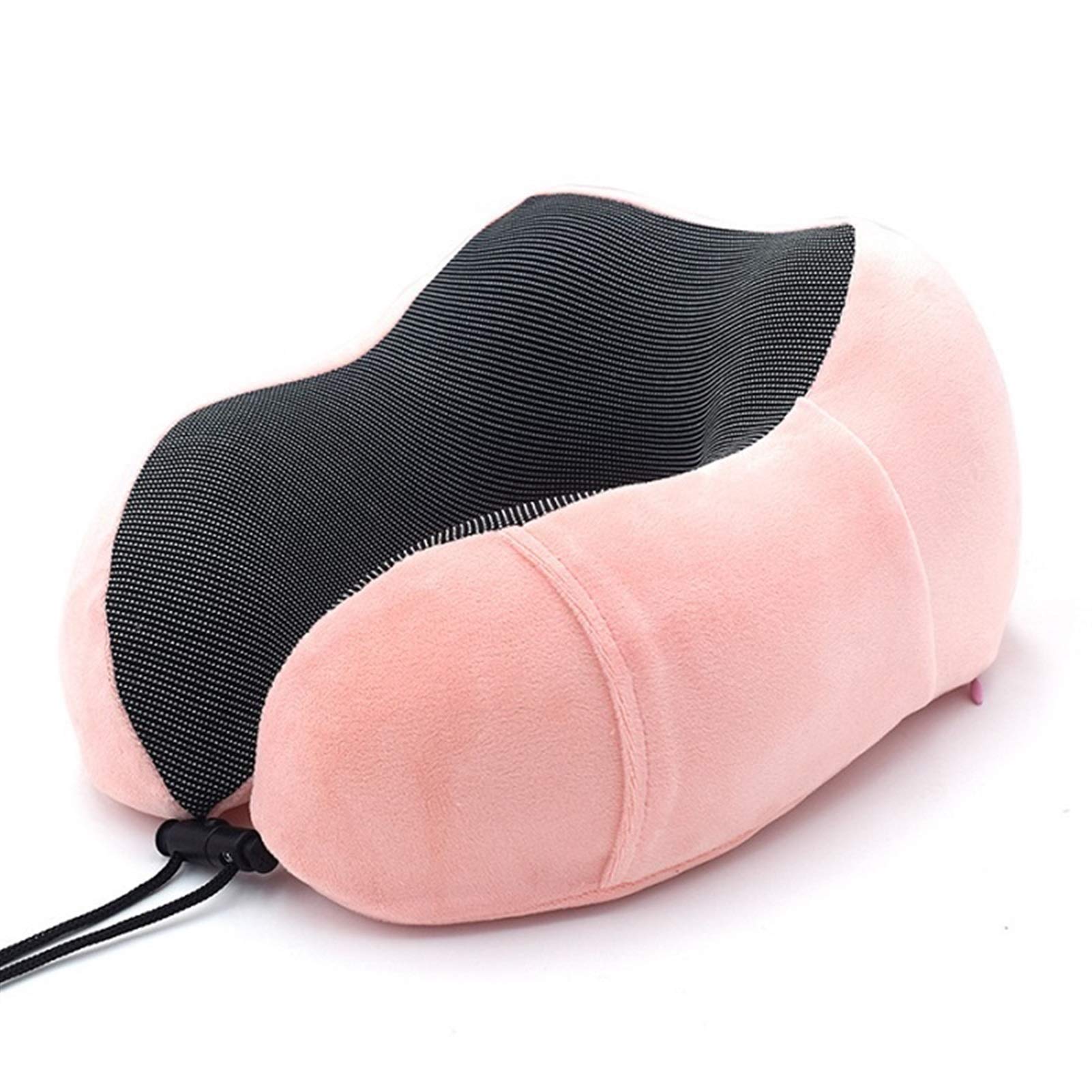 WUCHENG U-Shaped Memory Foam Neck Pillow - Soft Slow Rebound Travel Pillow for Airplane, Car & Office - Cervical Support for Sleeping & Relaxation (Pink) - Perfect for Long Flights, Road Trips & Nap Time