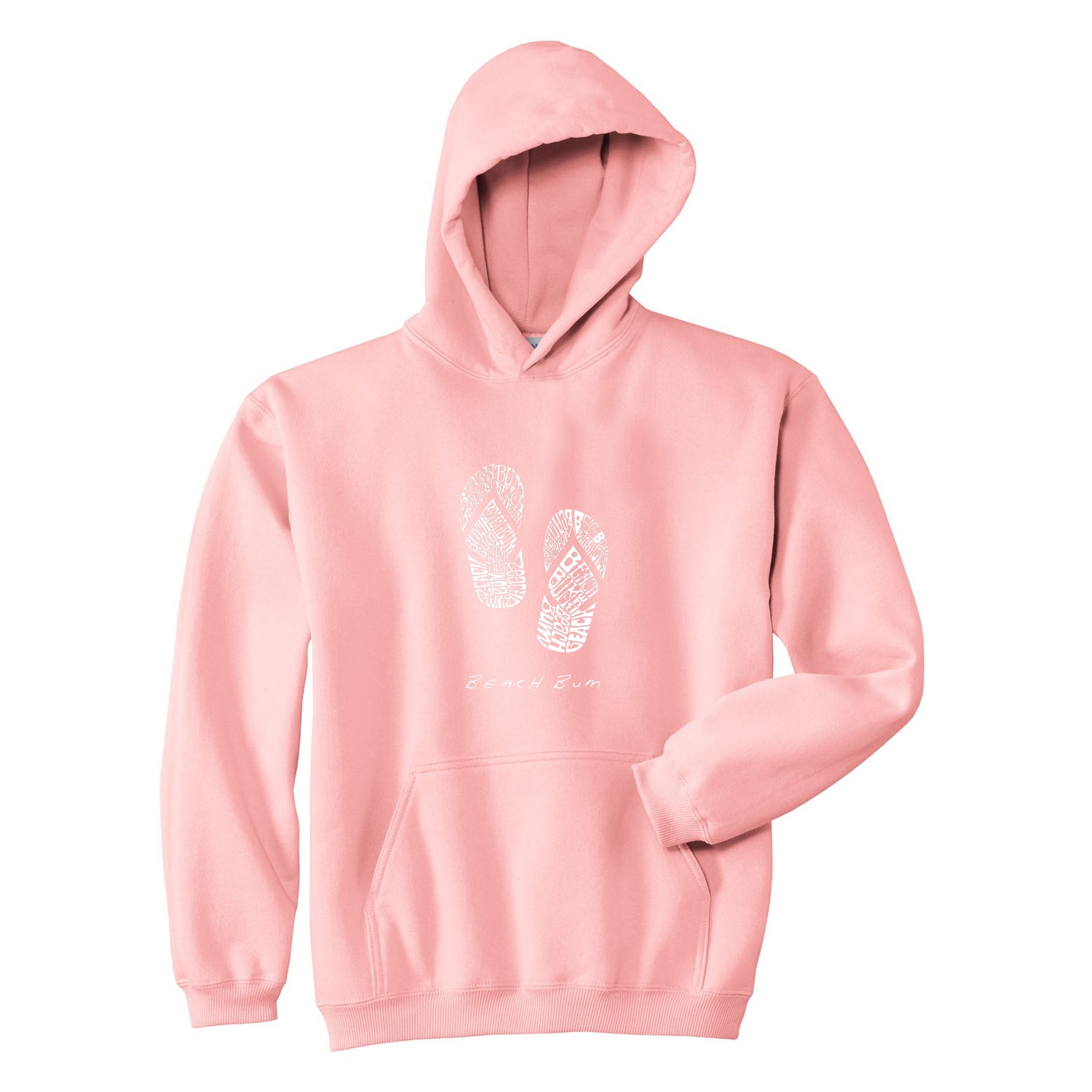 LA POP ART Women's Word Art Hooded Sweatshirt - Beach Bum Graphic Pullover | Soft Cotton Fleece Hoodie for Women | Perfect for Beach Outings, Casual Wear & Cozy Lounging