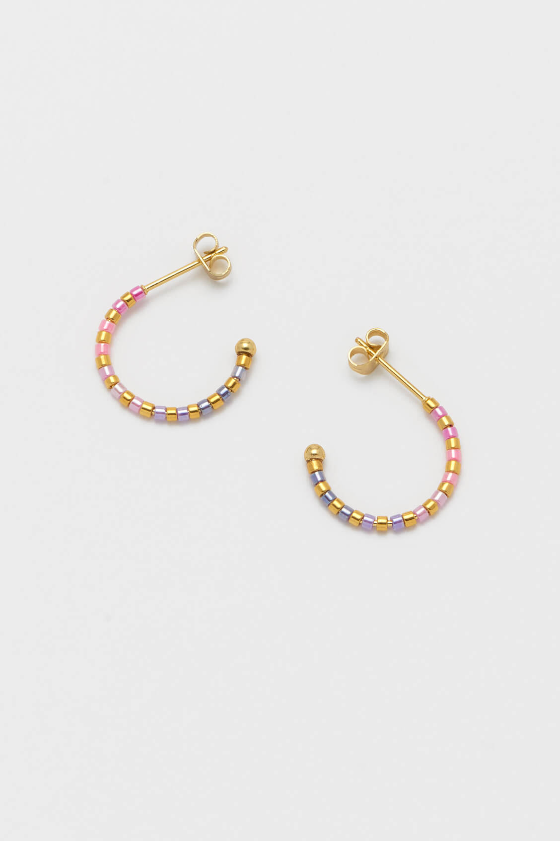 Pink Ombre Beaded Hoop Earrings for Women - Trendy Handmade Bohemian Dangle Earrings - Perfect for Parties, Weddings & Everyday Wear